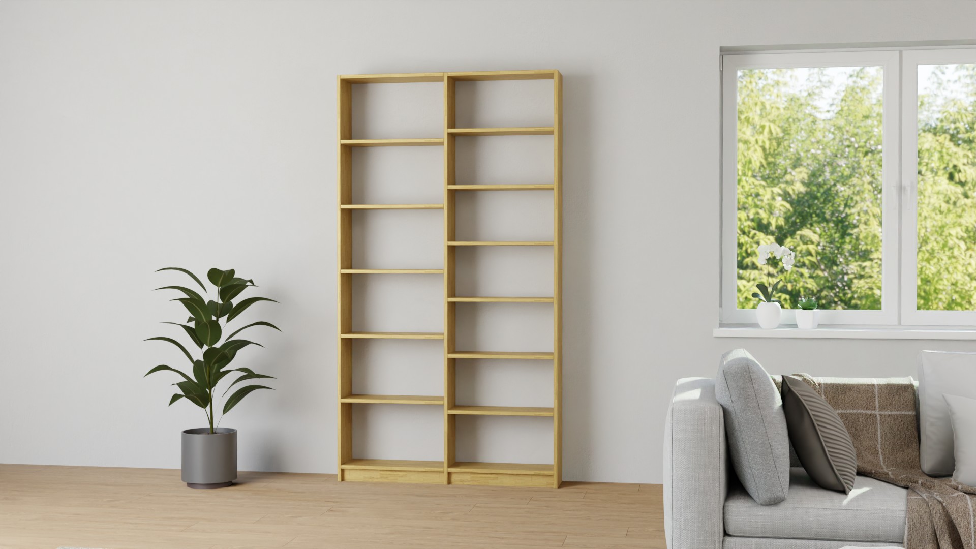 Schlichtes Bücherregal nach Maß Eiche
