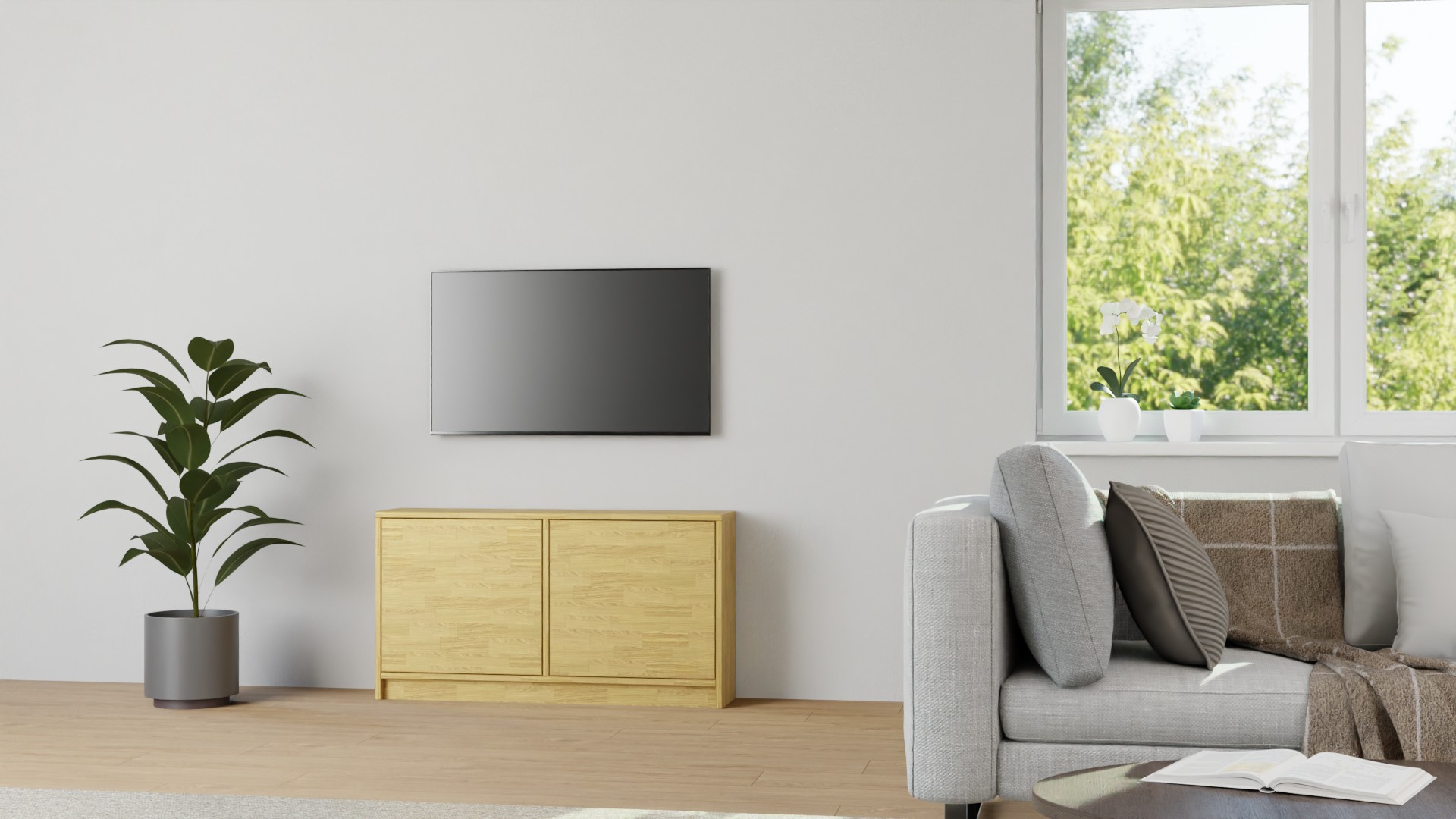 Phonoregal aus Massivholz Eiche