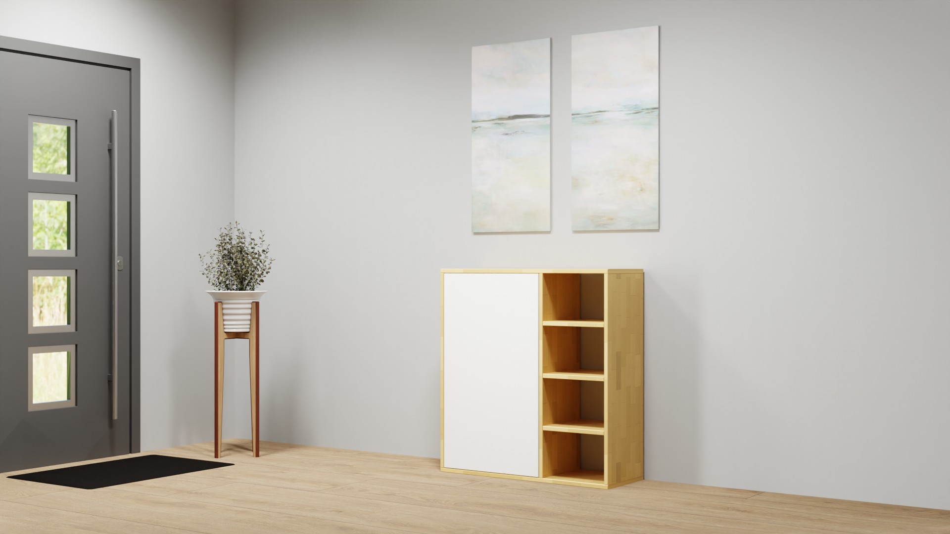 Schlichter Midischrank nach Maß Buche