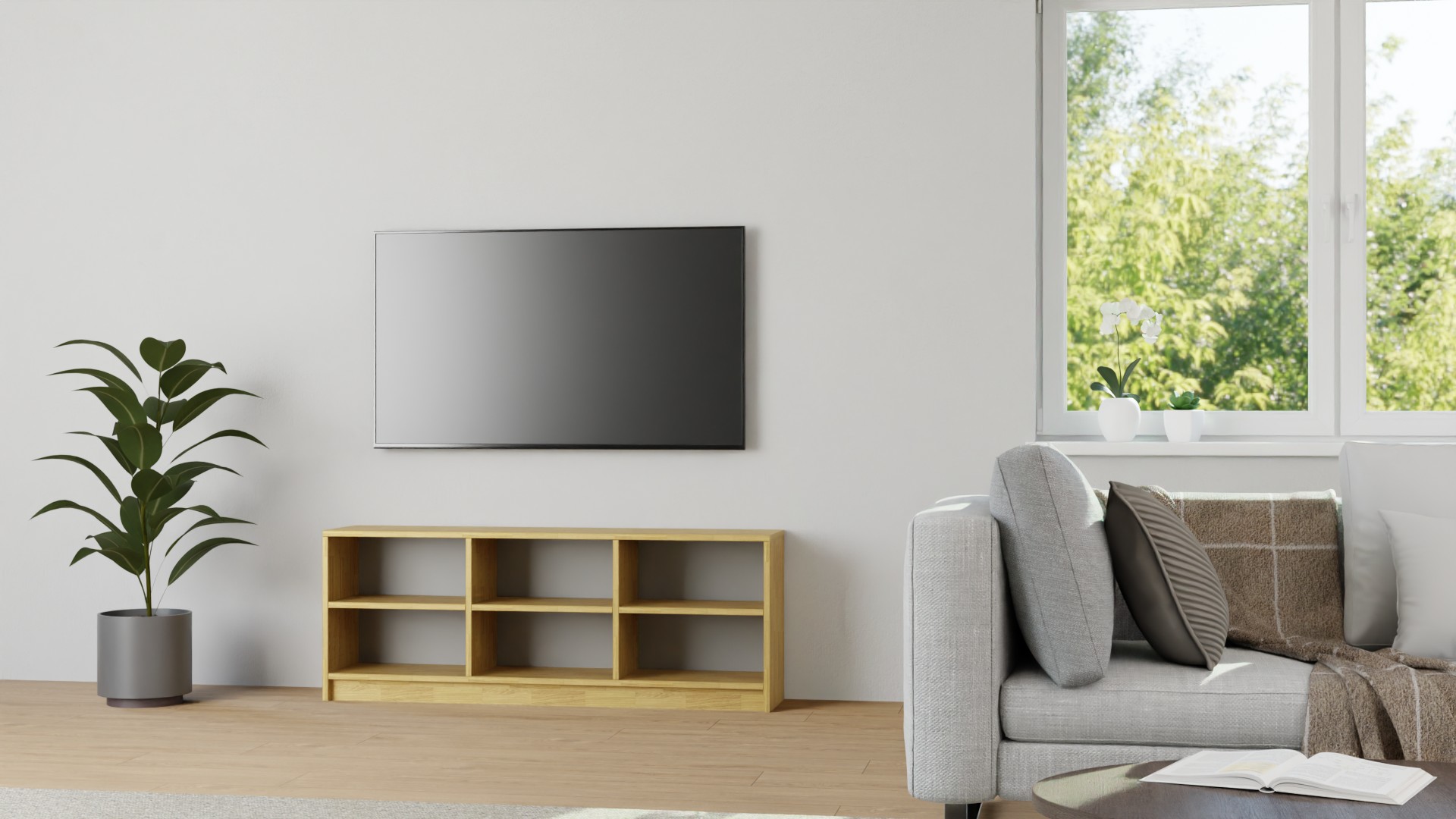 Breites Lowboard 30 cm tief Eiche