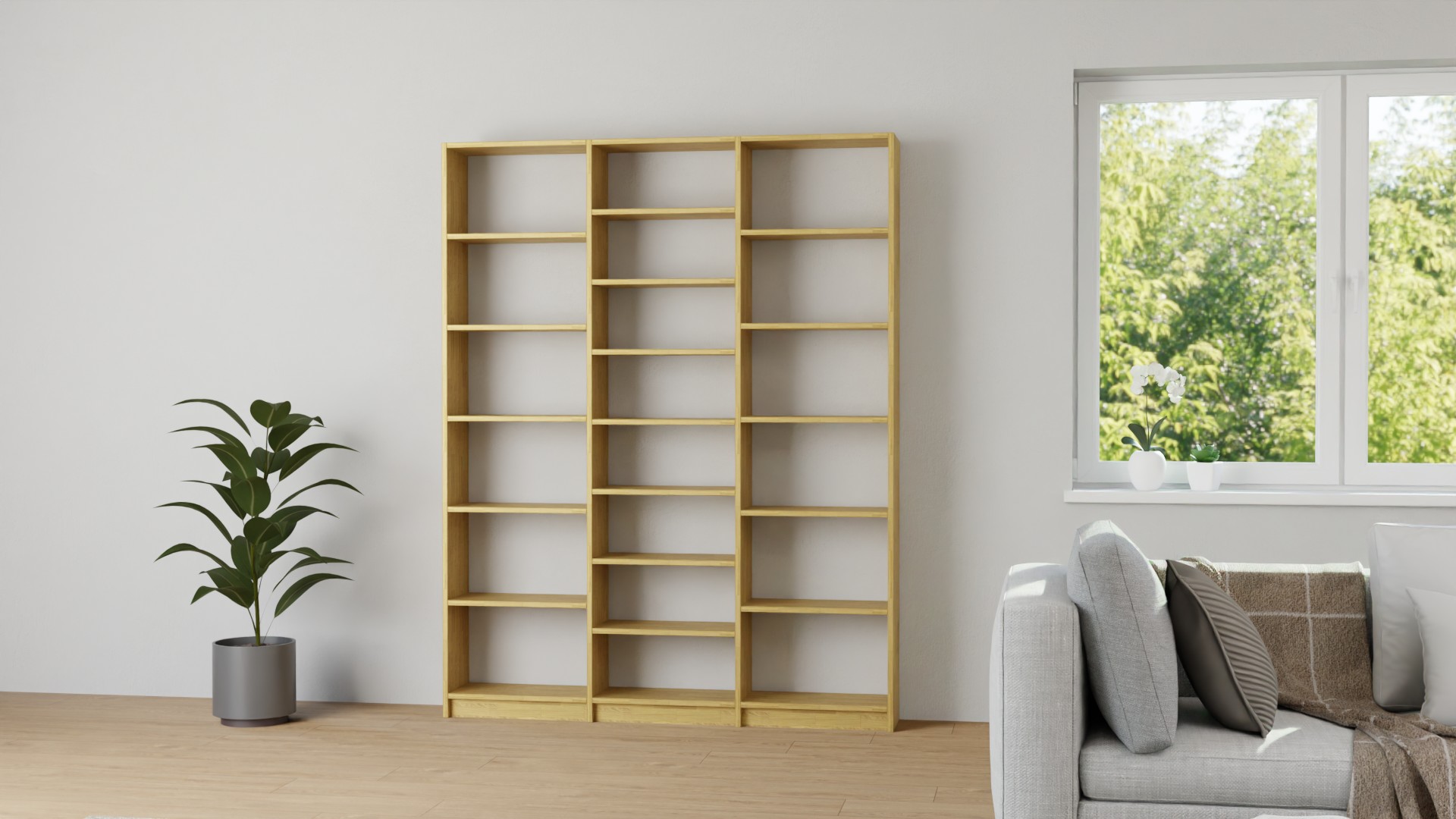 Klassisches Bücherregal nach Maß Eiche