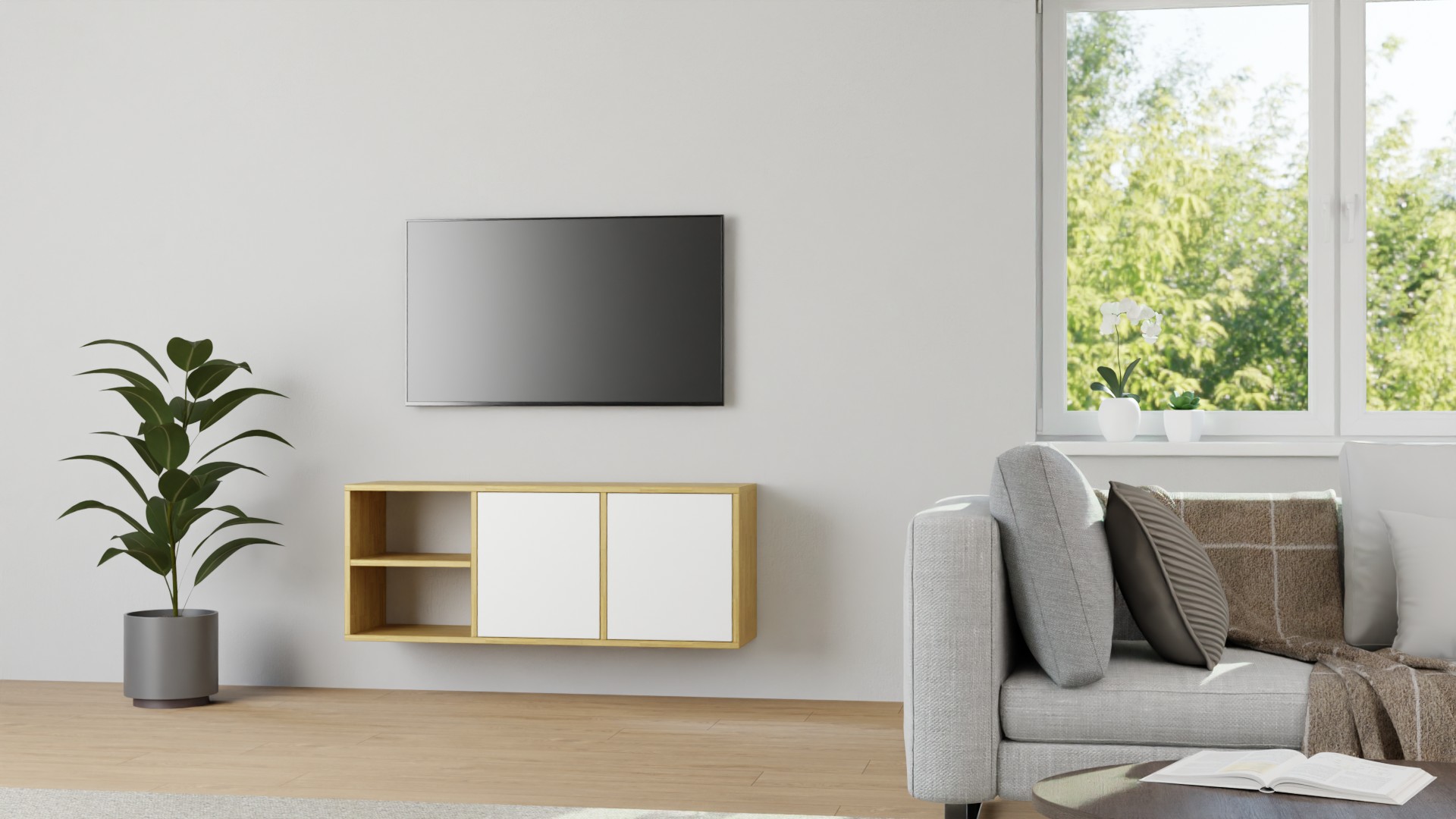 Hängesideboard nach Maß – gratis Magazin Eiche