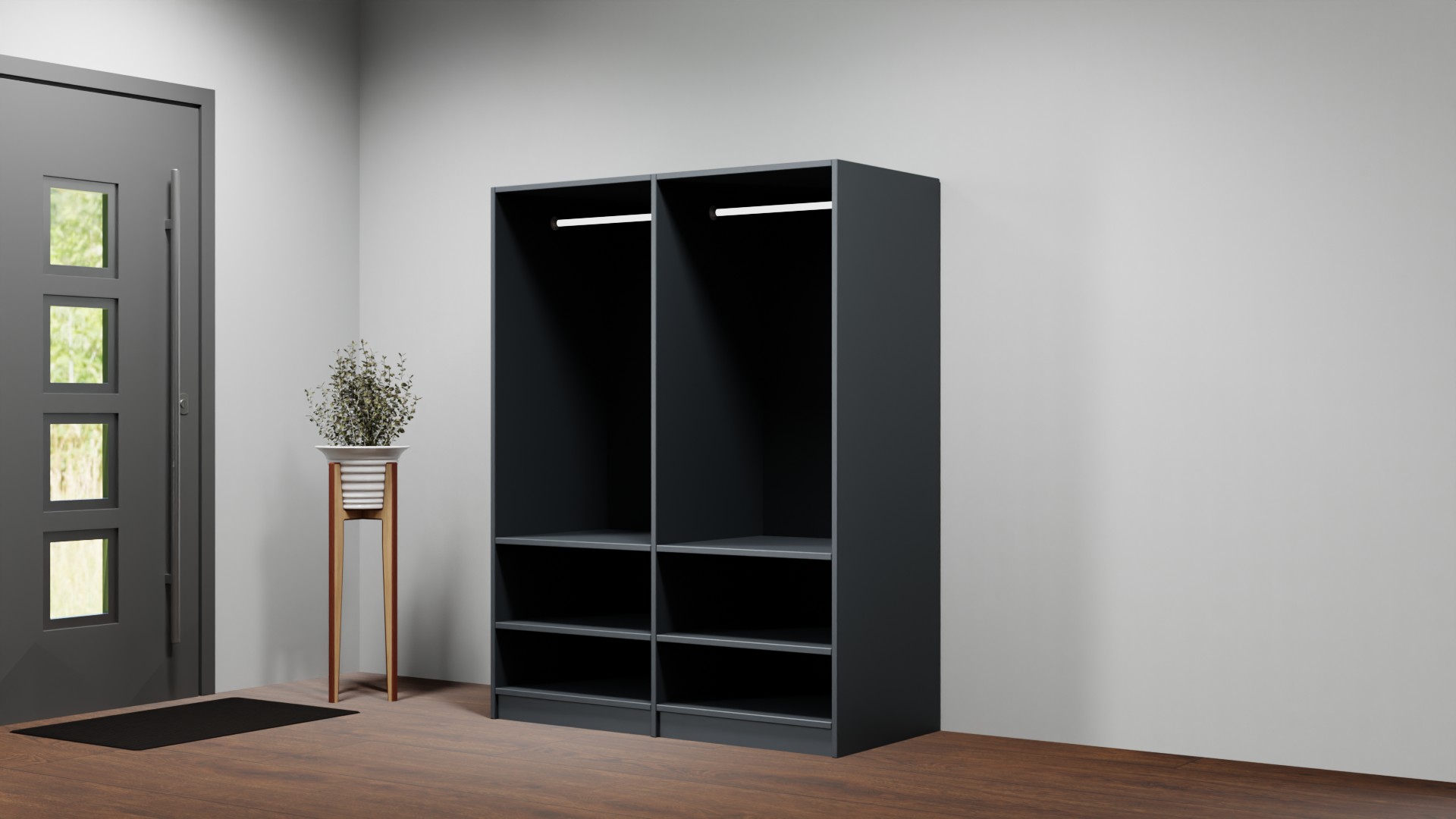 Offener Kleiderschrank mit Kleiderstangen Premium Dekore