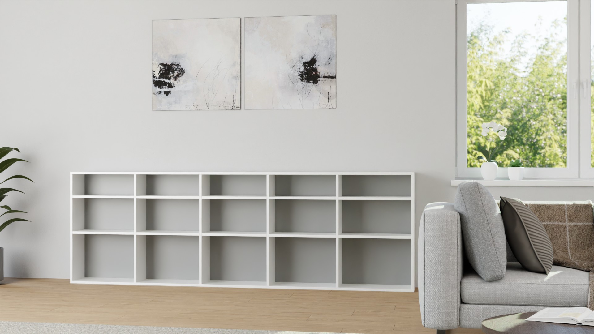 Niedriges Bücherregal MDF Beschichtet