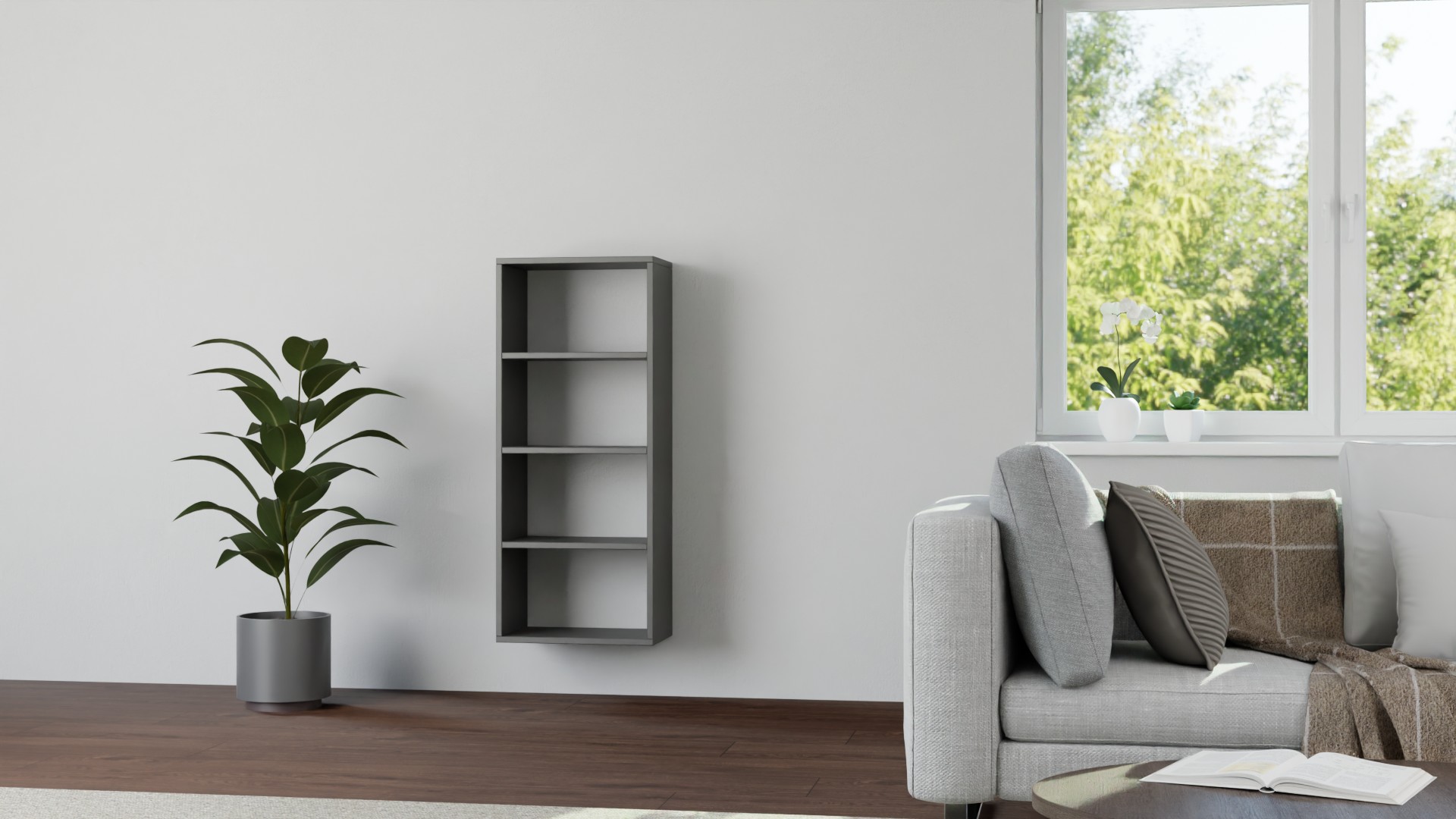 Schlichtes Garderobenregal mit Wandhalterung Premium Dekore