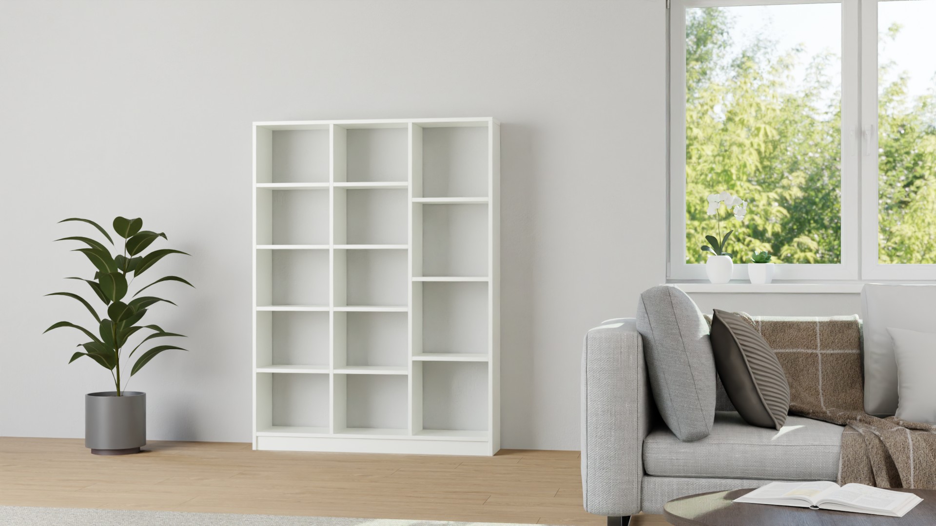 Bücherregal weiß - Weißes Regal nach Maß Premium Dekore