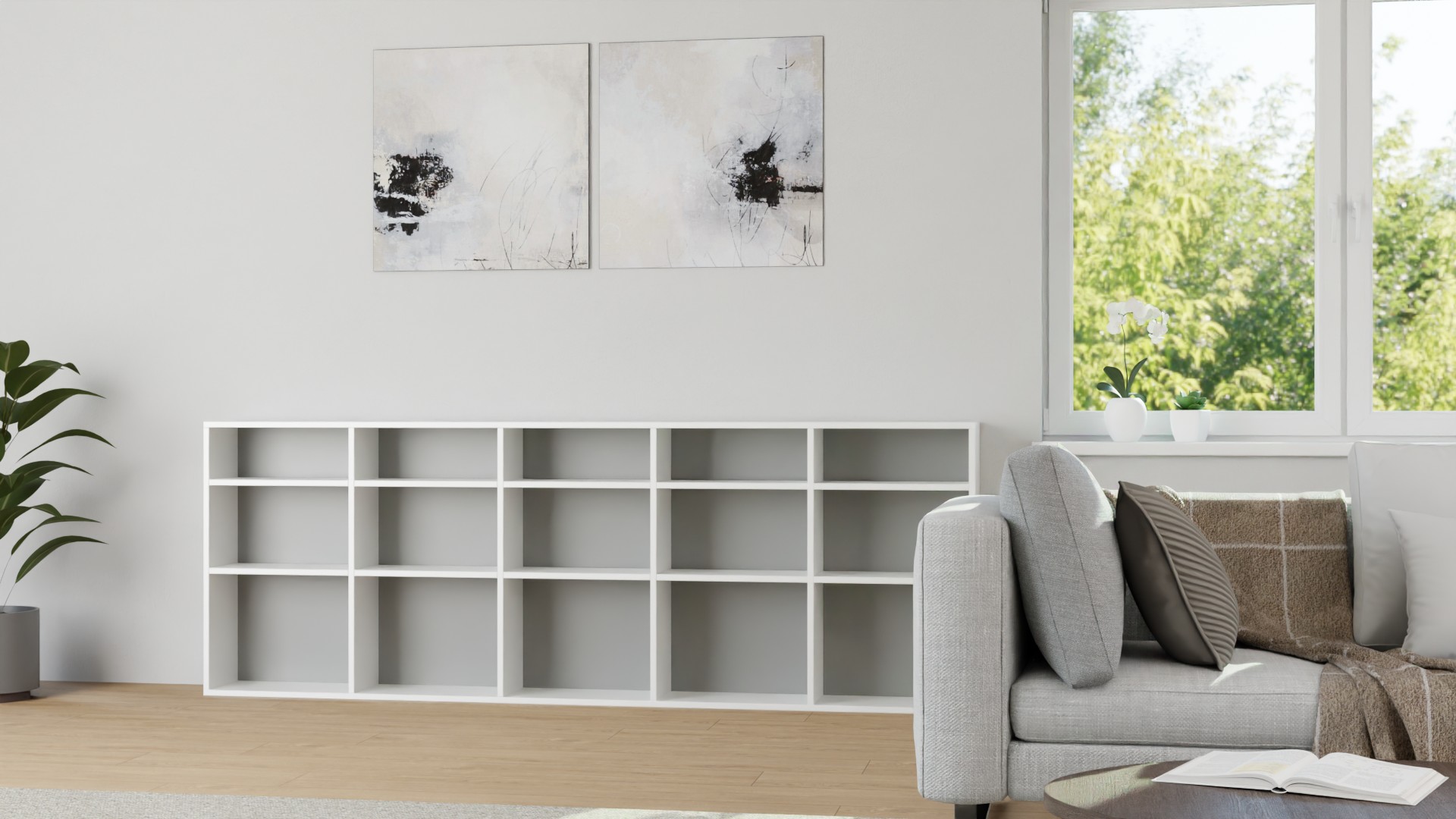 Niedriges Bücherregal MDF Beschichtet
