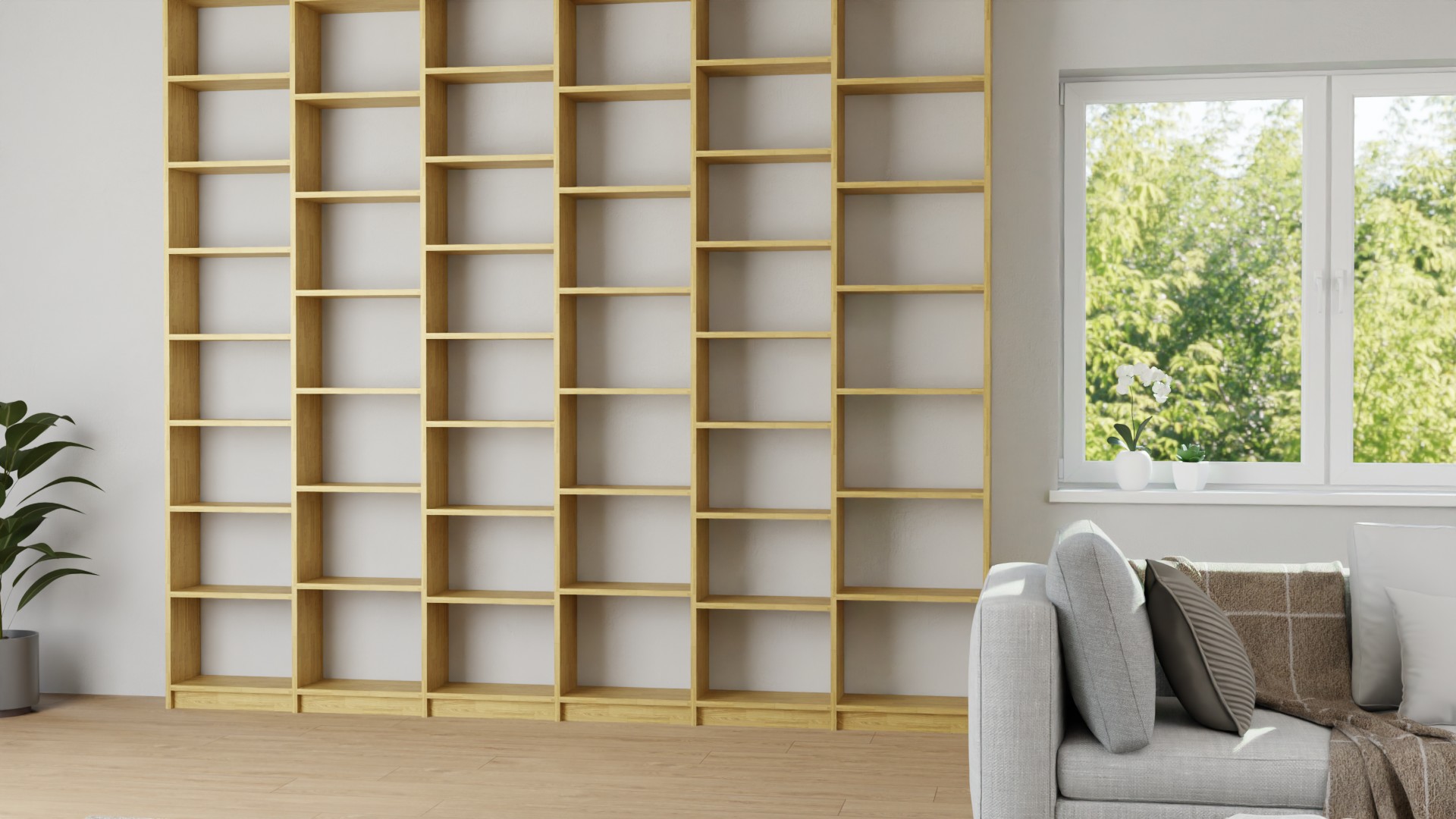 Große Bibliothek nach Maß Eiche