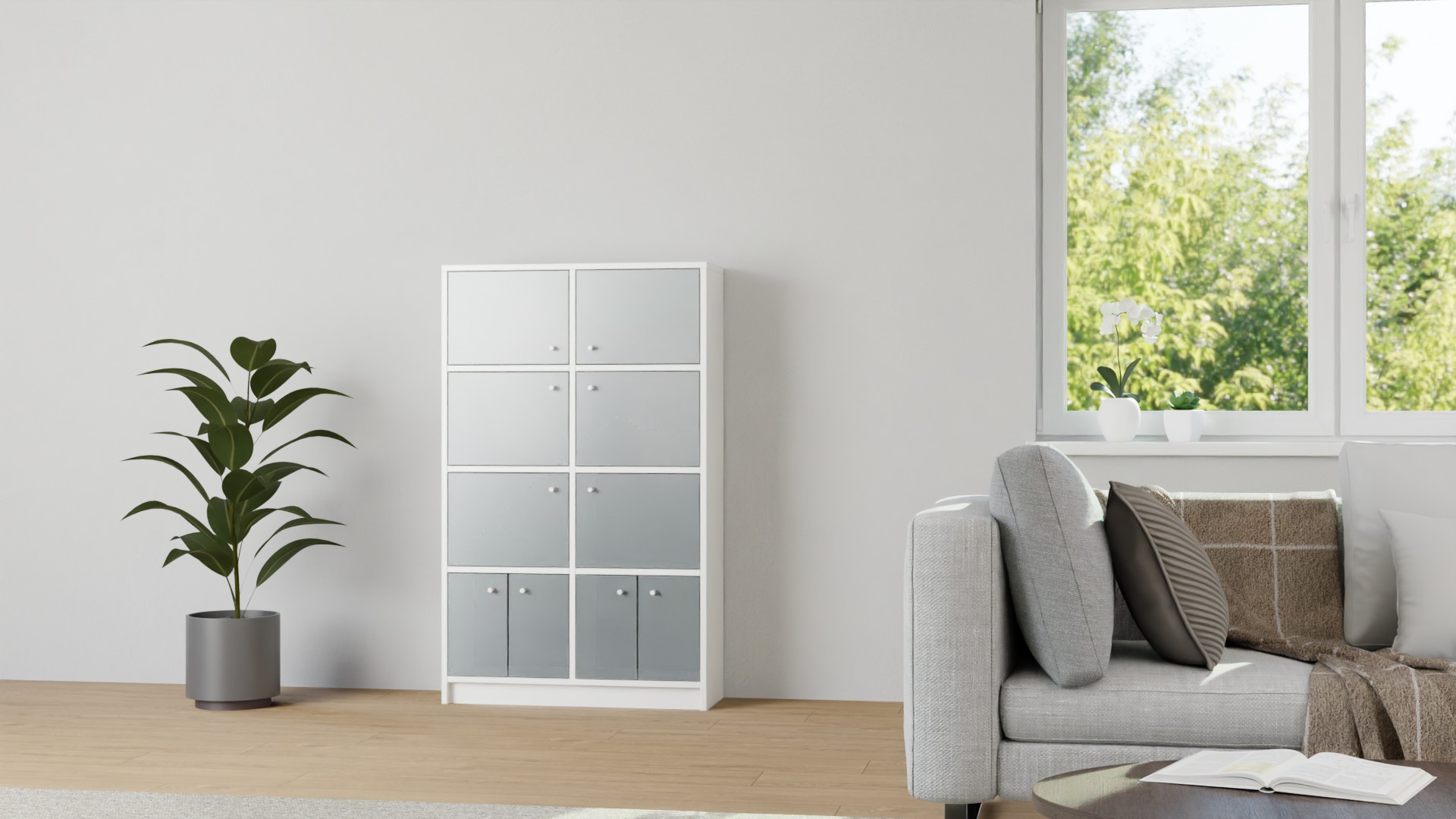 Vitrine aus Massivholz MDF Beschichtet
