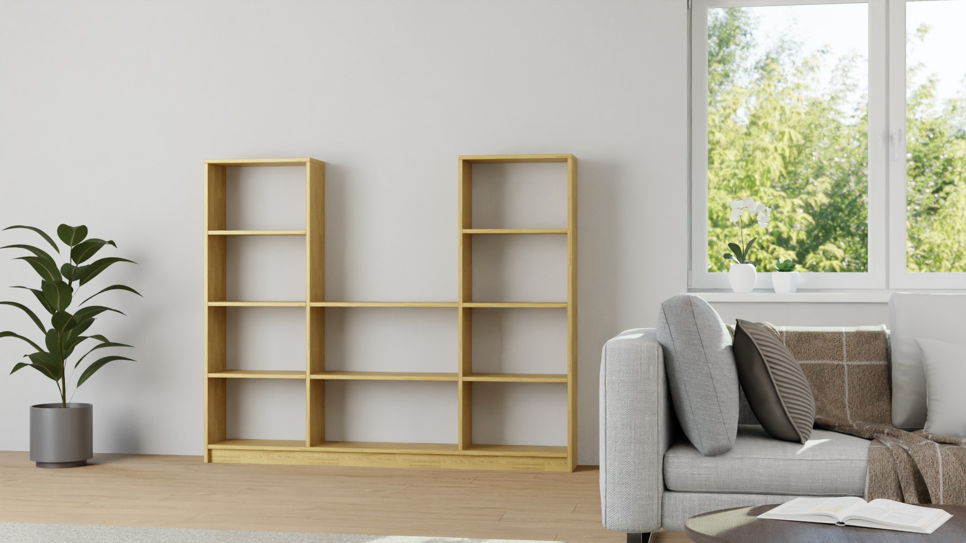 Stylishes Schallplattenregal nach Maß Eiche