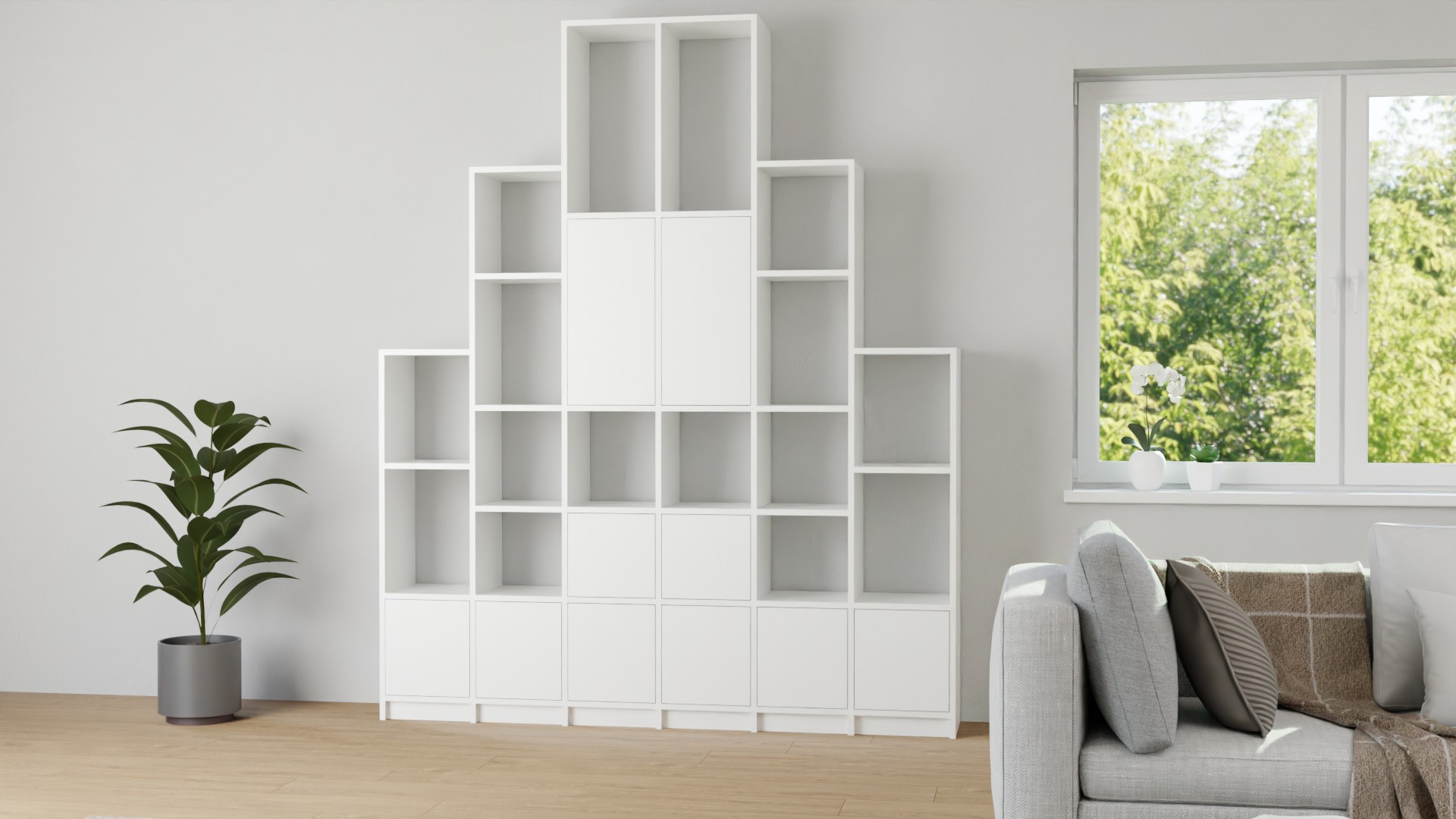 Moderne Wohnwand MDF Beschichtet