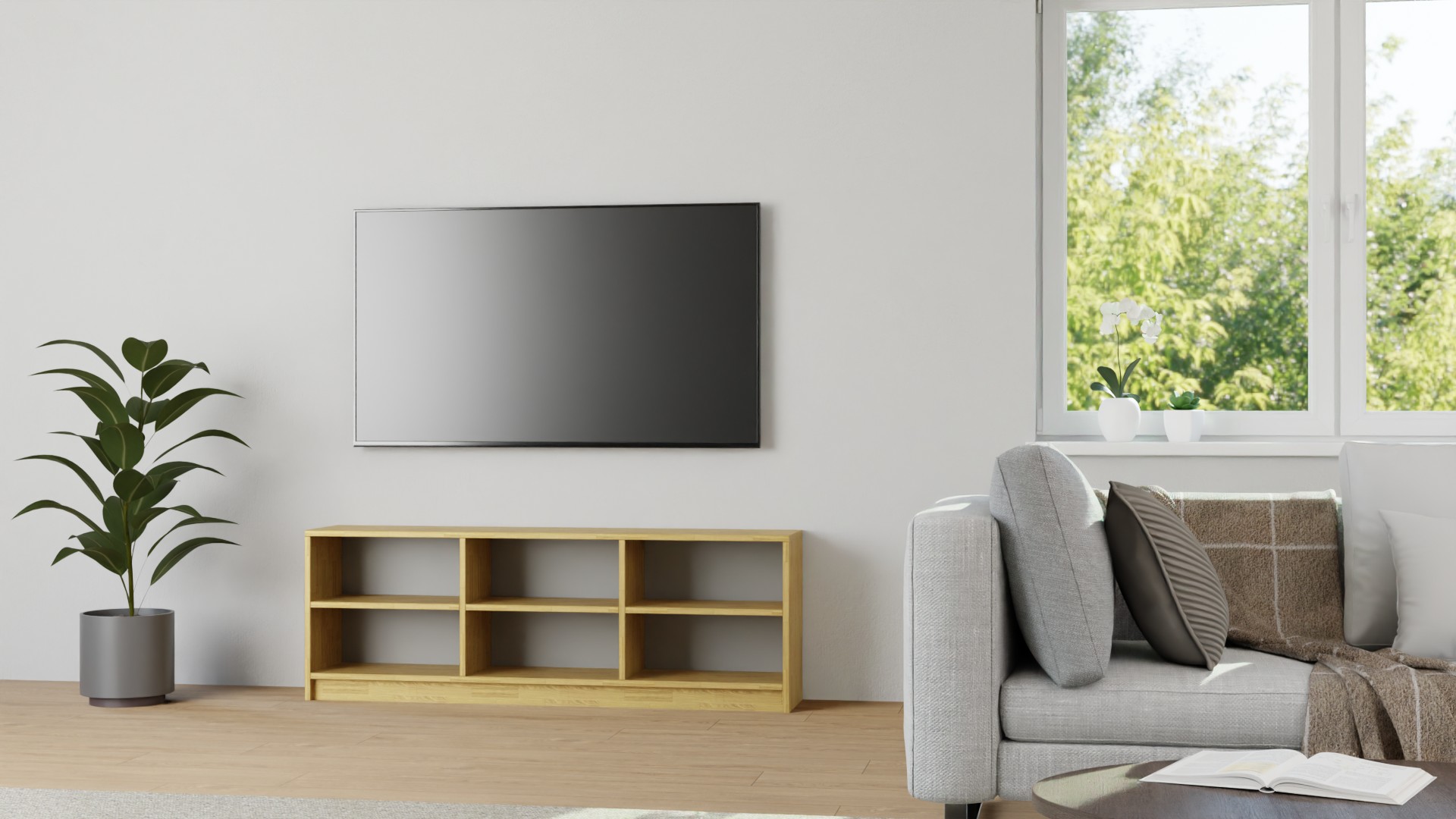 Breites Lowboard 30 cm tief Eiche