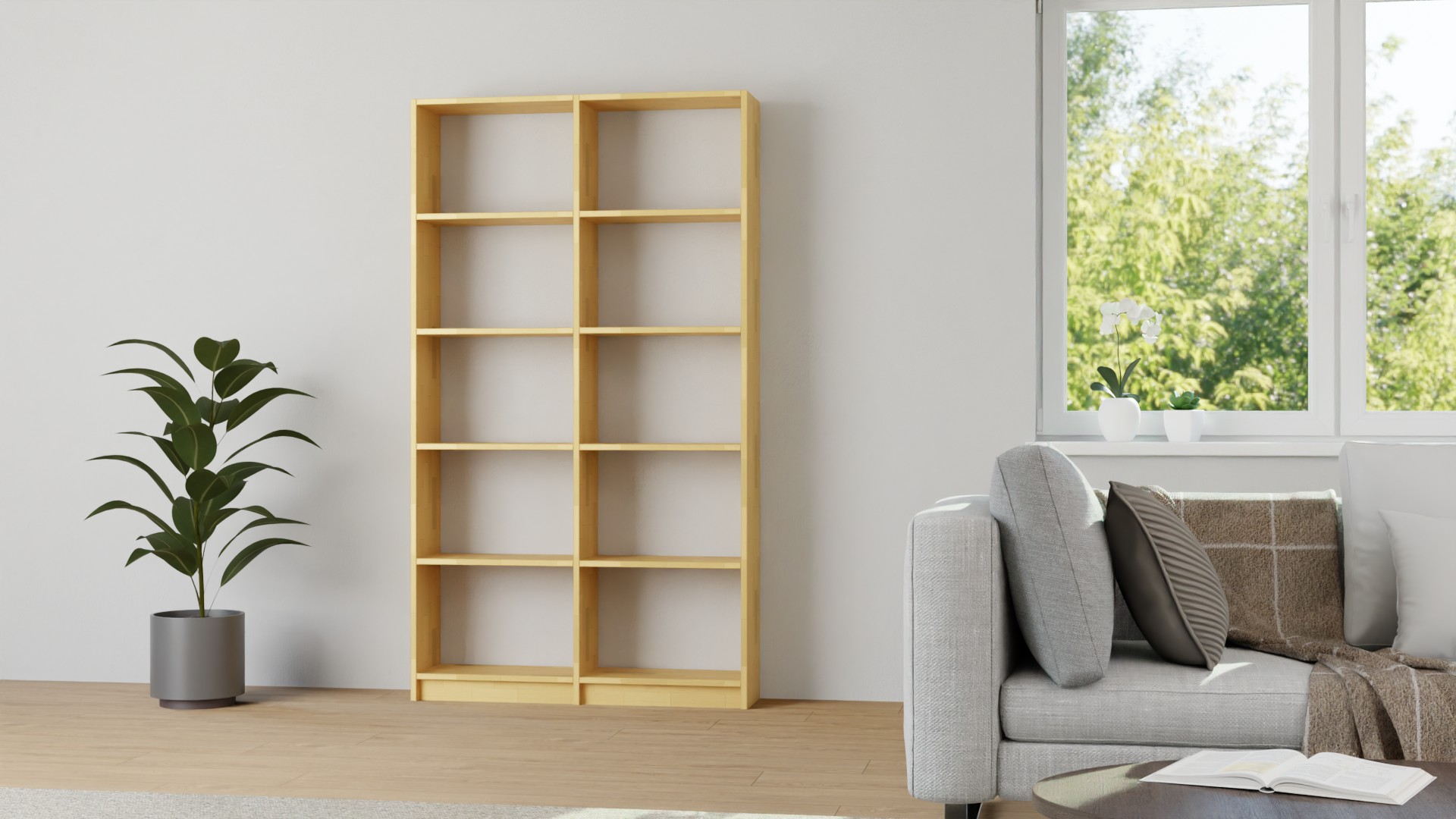 Schlichtes Haushaltsregal nach Maß Buche