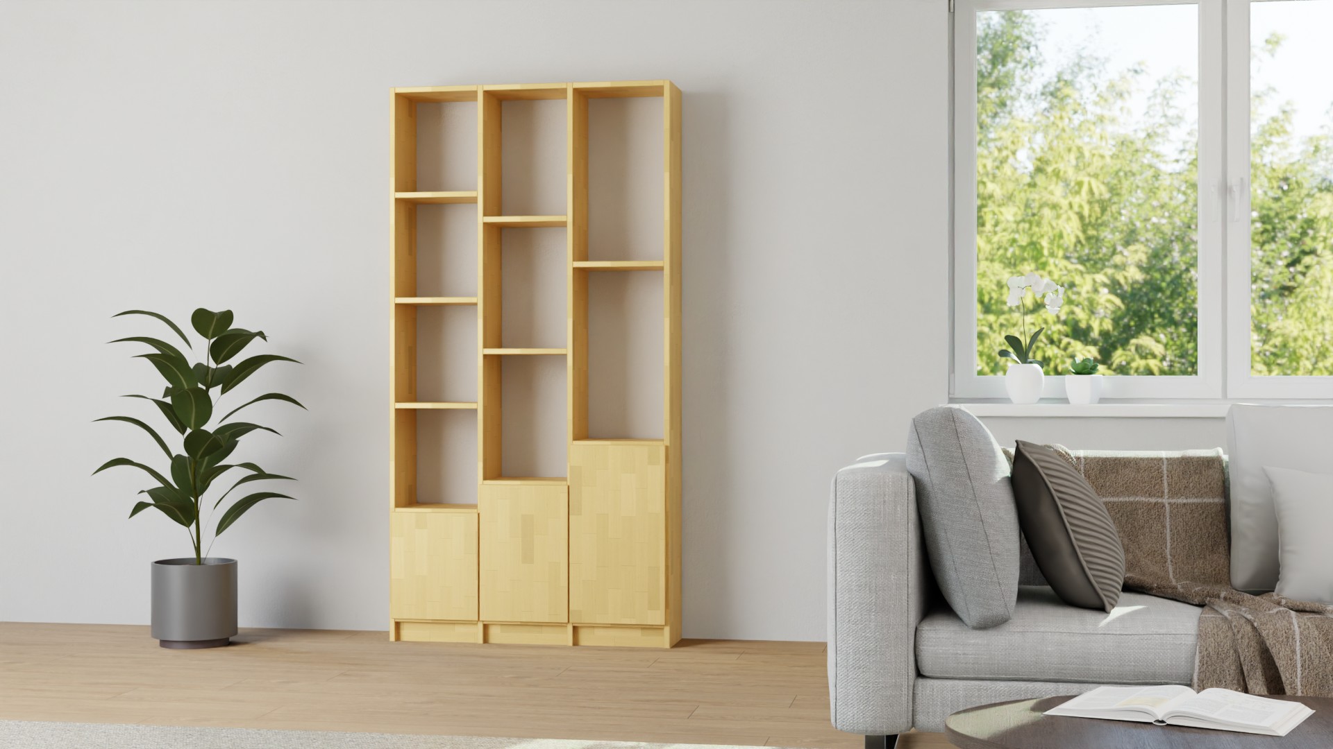 Hohes Regal nach Maß Buche