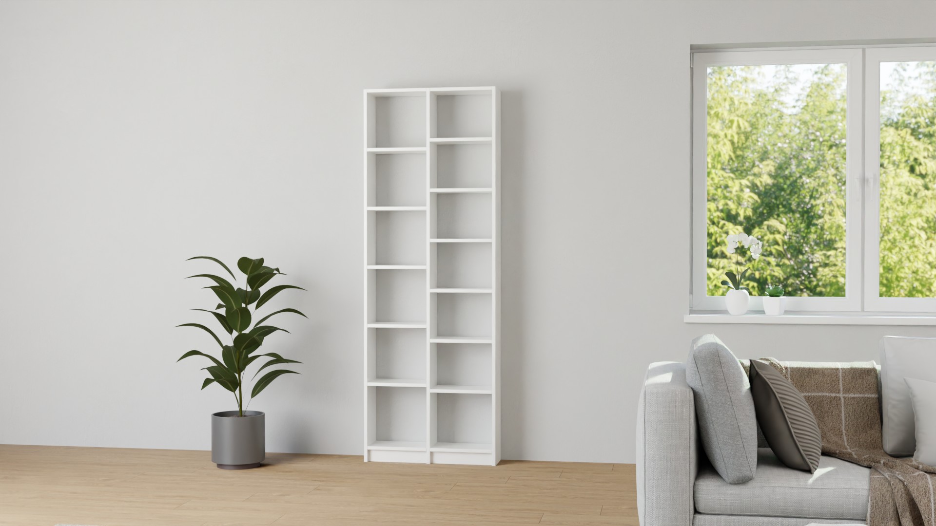 Hohes Bücherregal nach Maß - Hohes Regal mit vielen Optionen MDF Beschichtet