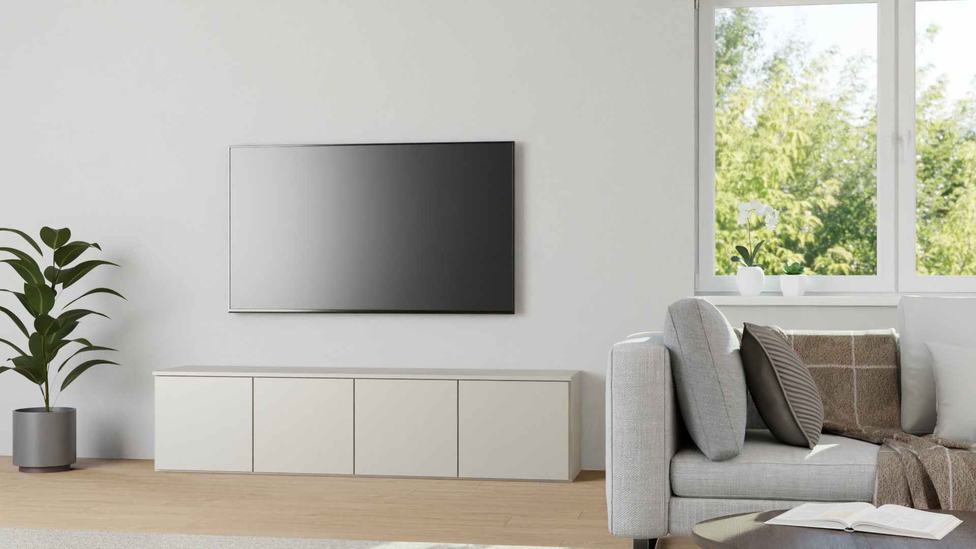 Schlichtes Lowboard von Pickawood MDF Lackiert