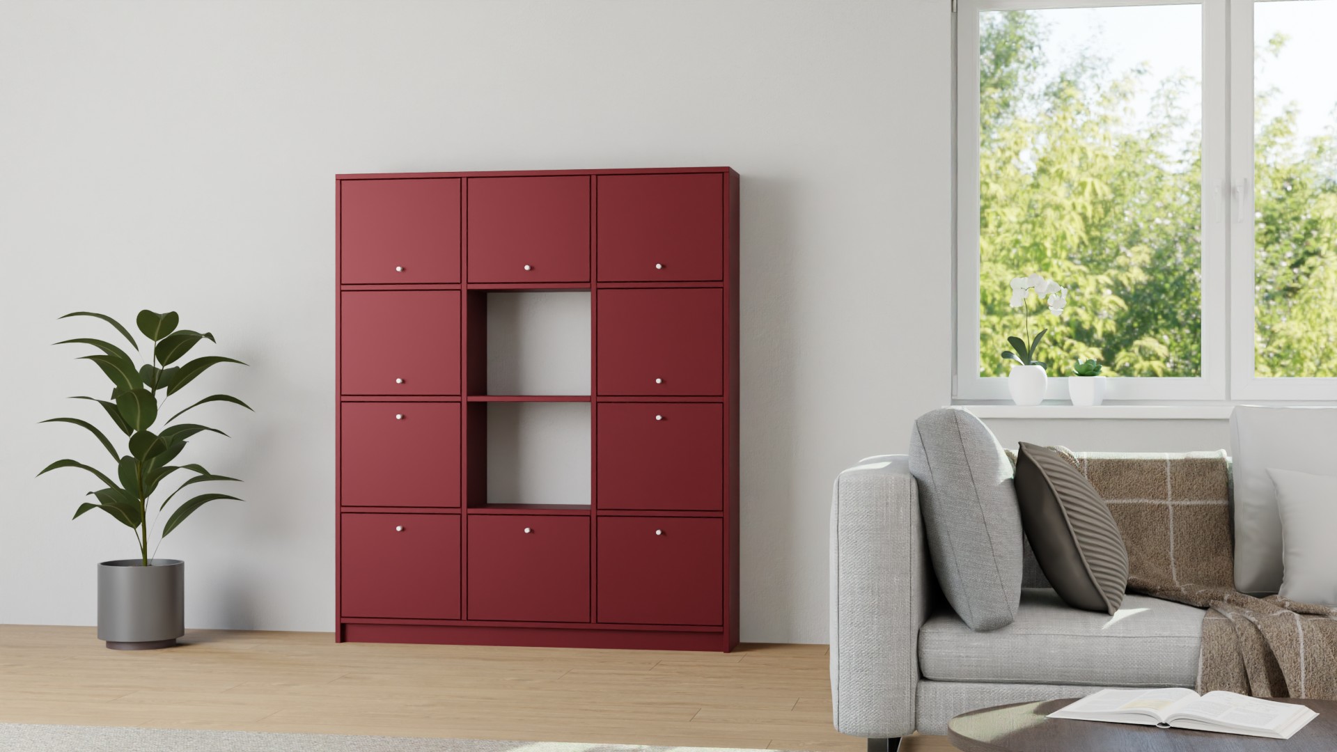 Regal mit Klapptüren nach Maß MDF Lackiert