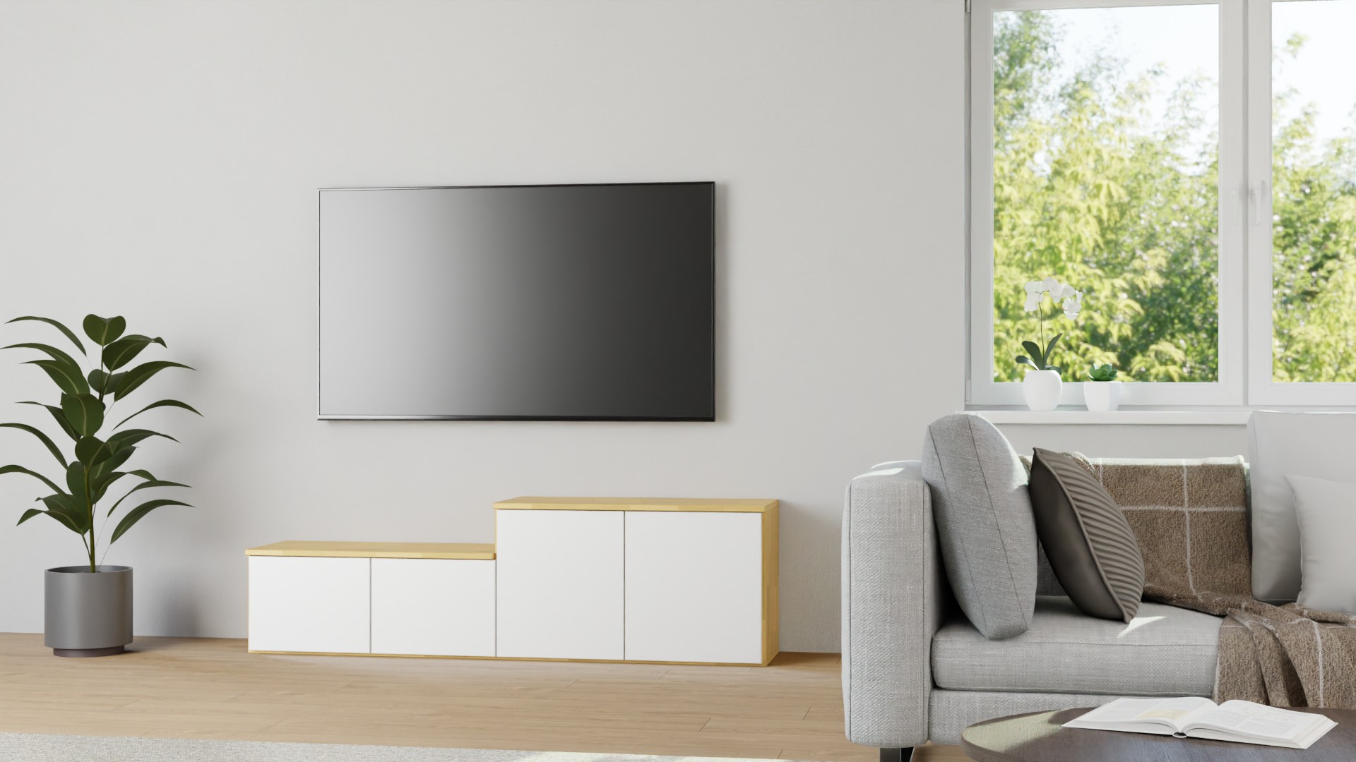 TV Lowboard nach Maß Buche