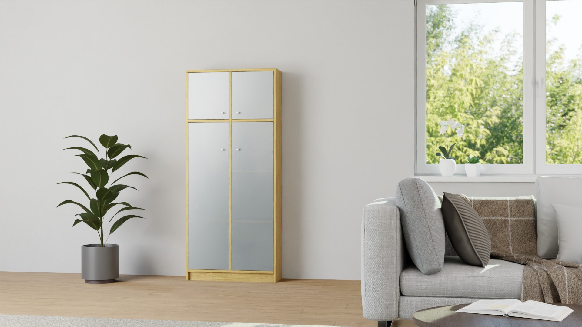 Maßgefertigte Vitrine Eiche