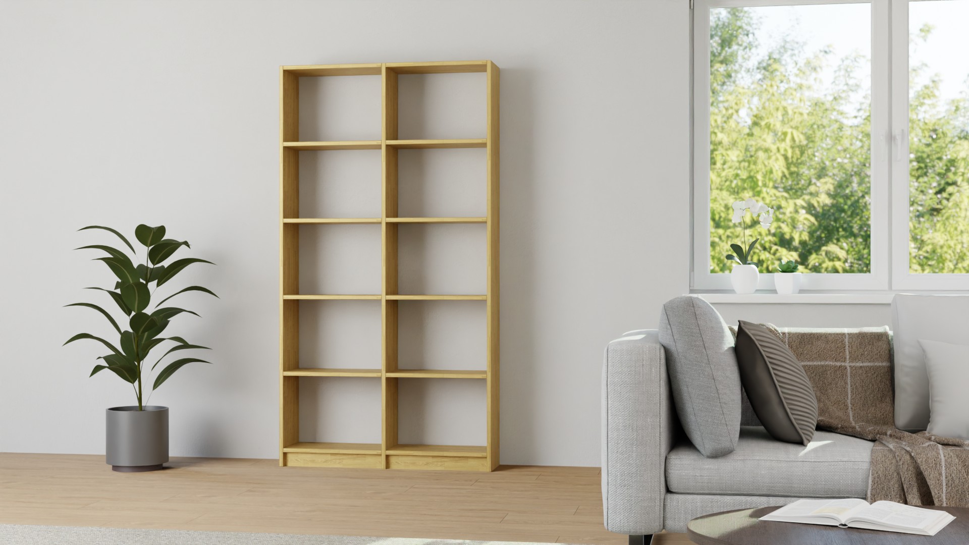 Schlichtes Haushaltsregal nach Maß Eiche