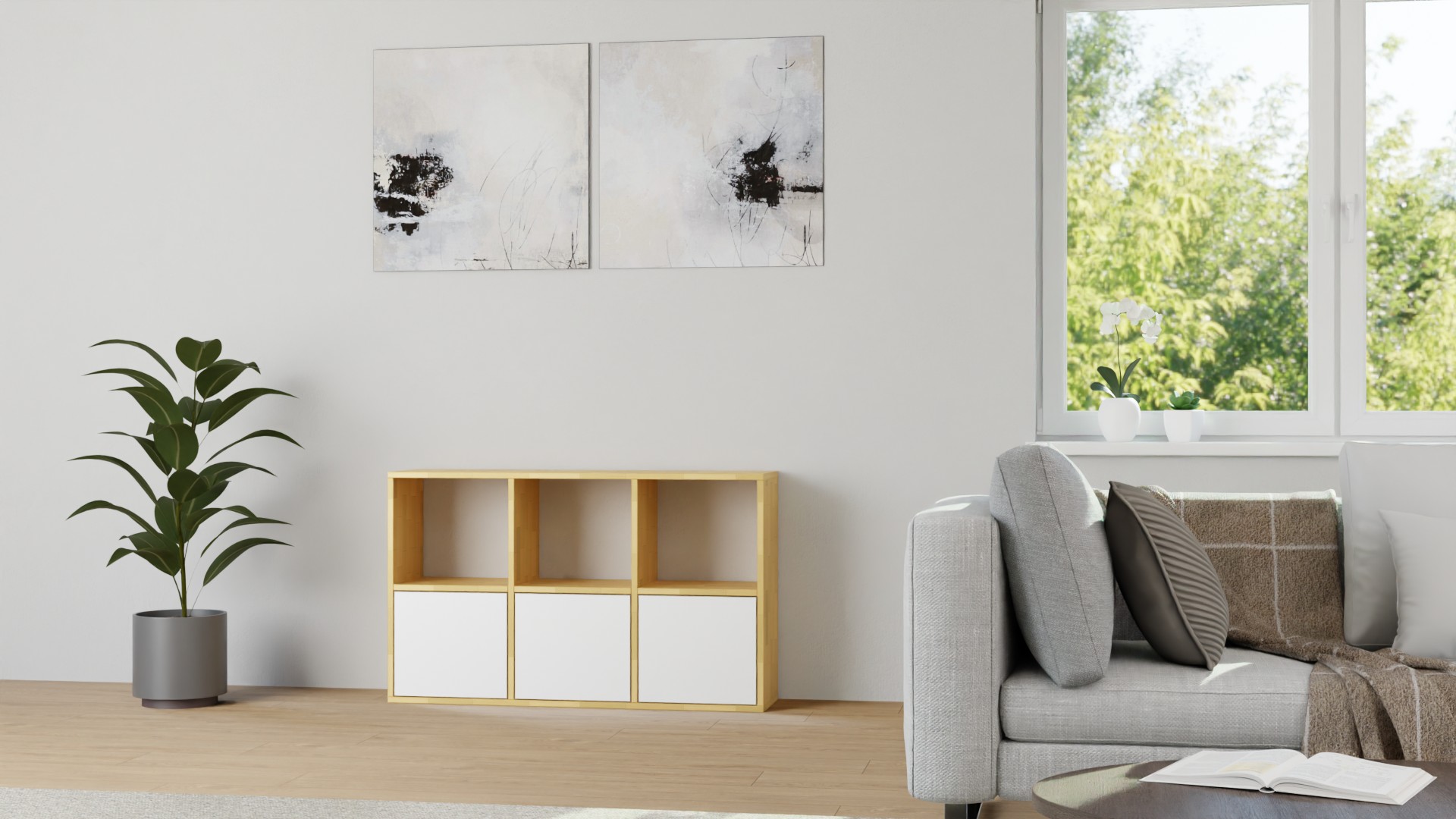 Ordnerregal nach Maß Buche