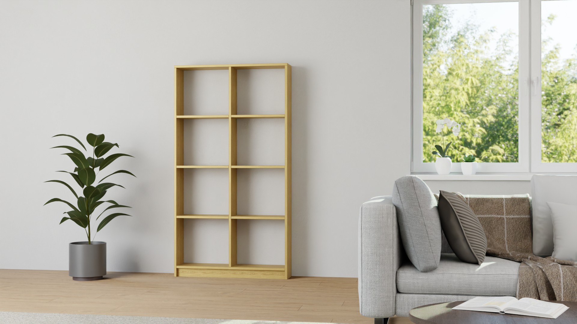 Hohes Barregal aus Massivholz Eiche