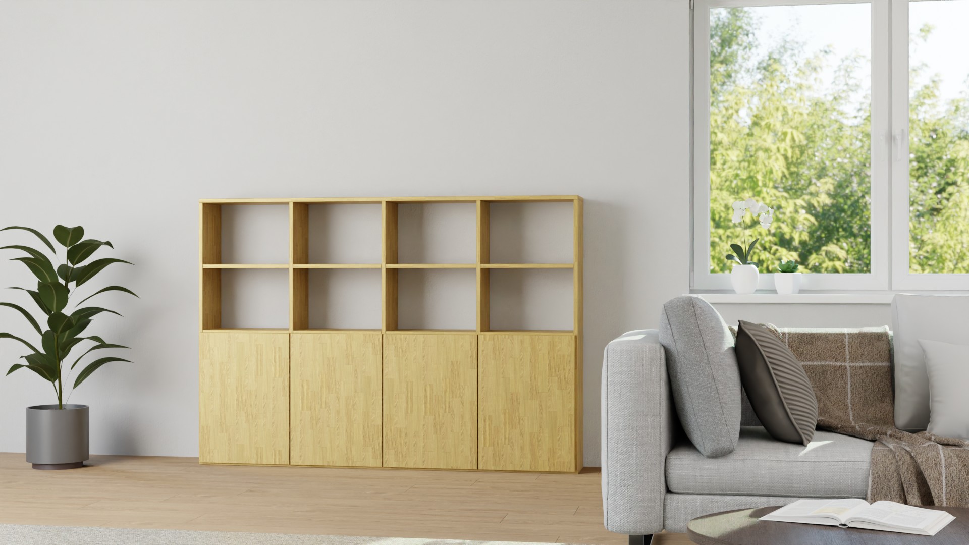 Schlichtes Regal nach Maß Eiche