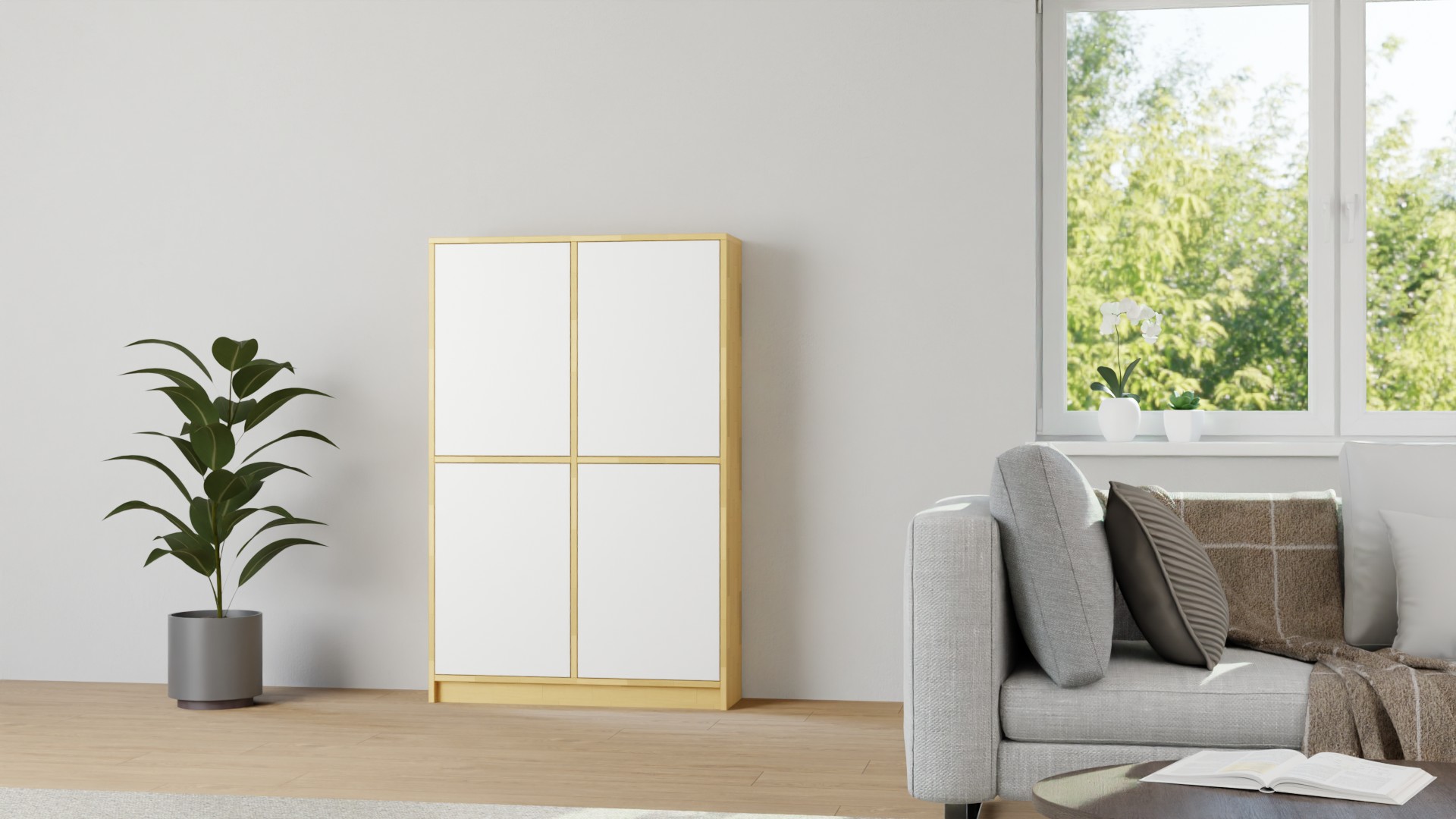 Regal mit Türen - Einfacher Schrank nach Maß Buche