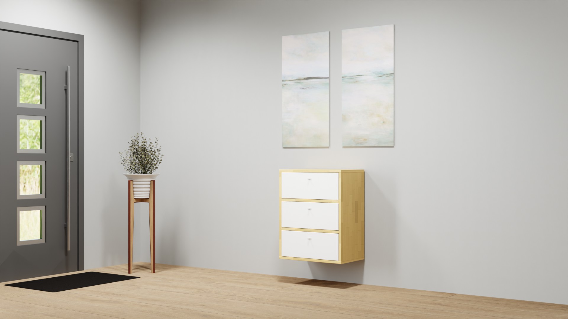 Hängesideboard mit Schubladen – kostenlose Holzmuster Buche