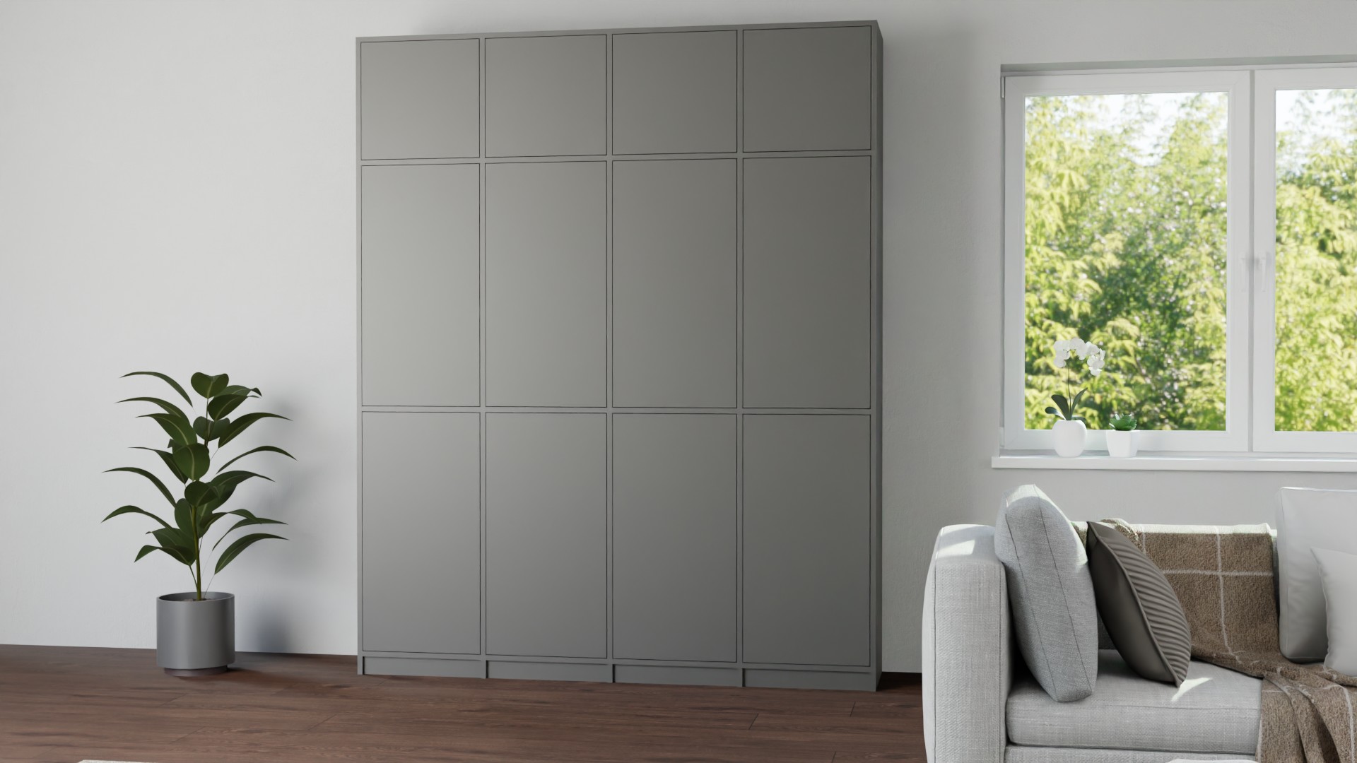 Geschlossenes Regal nach Maß - Schrank mit vielen Optionen Premium Dekore