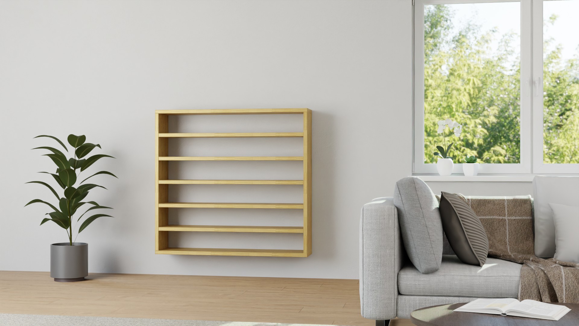 Sammlervitrinen mit Wandhalterung Eiche