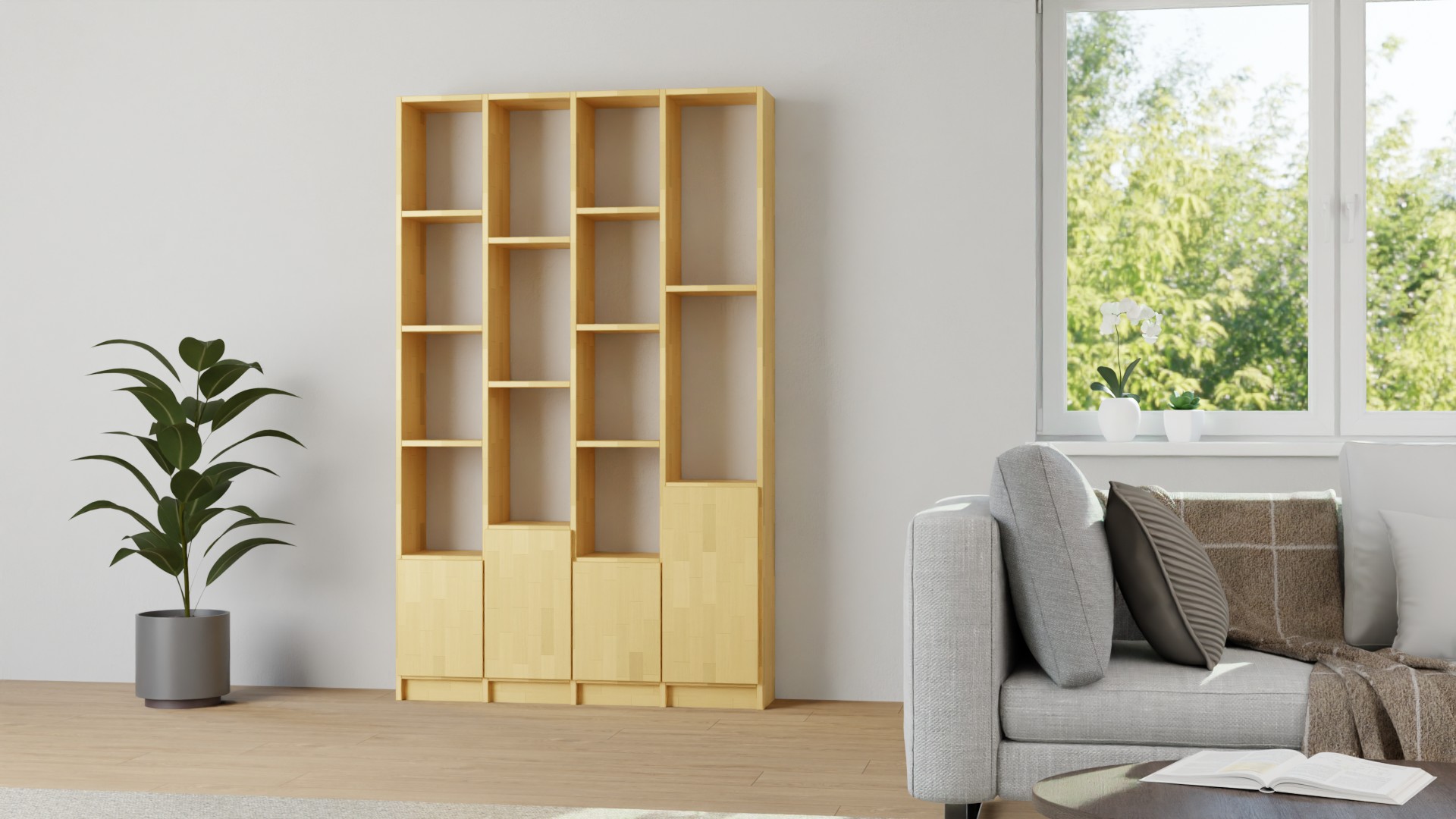 Hohes Regal nach Maß Buche