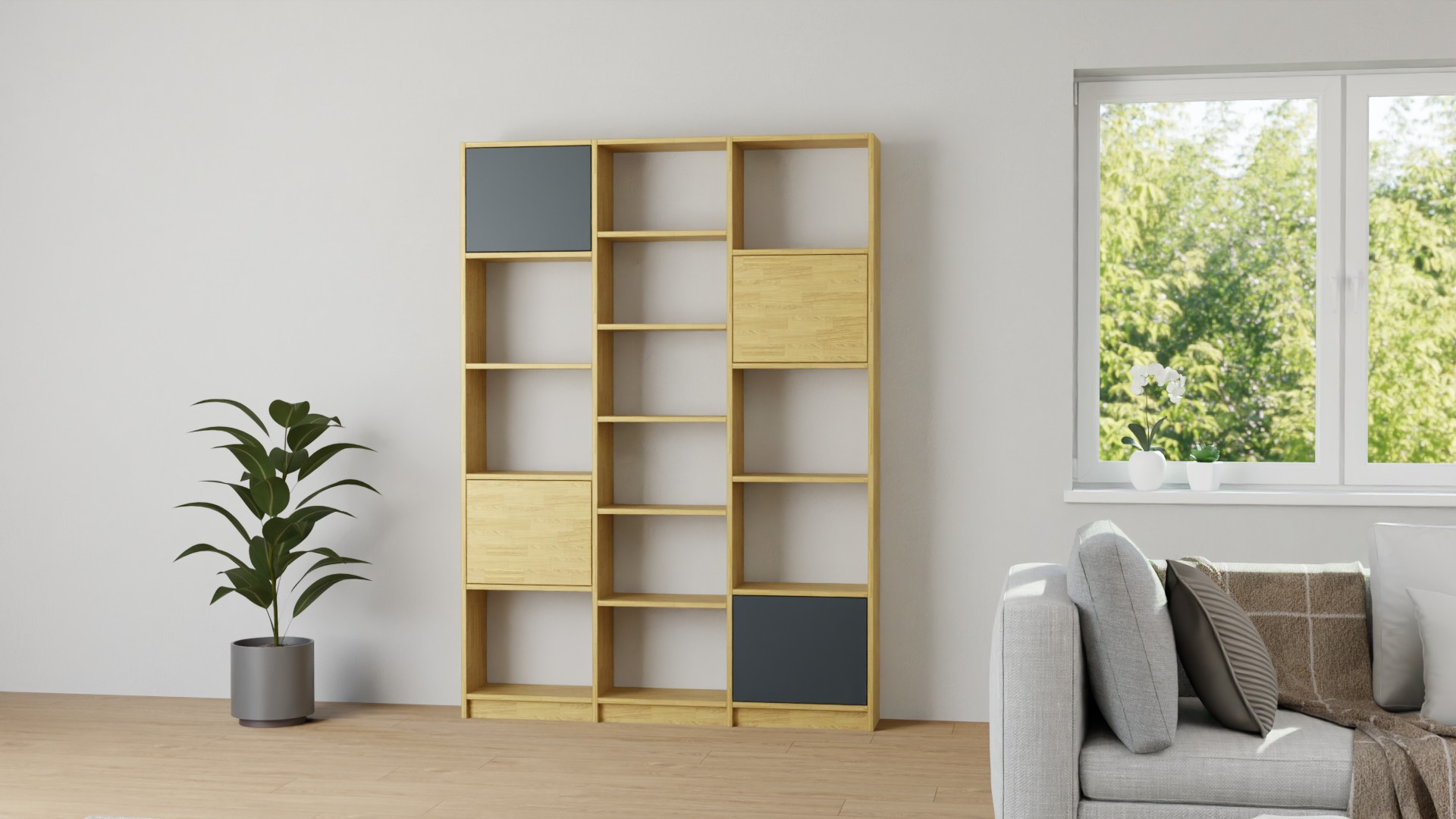 Modernes Bücherregal Eiche
