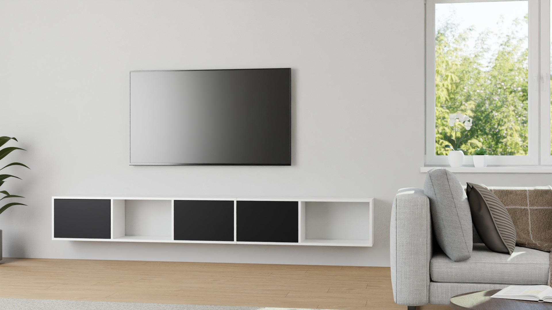 Modernes Regal mit Wandhalterung MDF Beschichtet