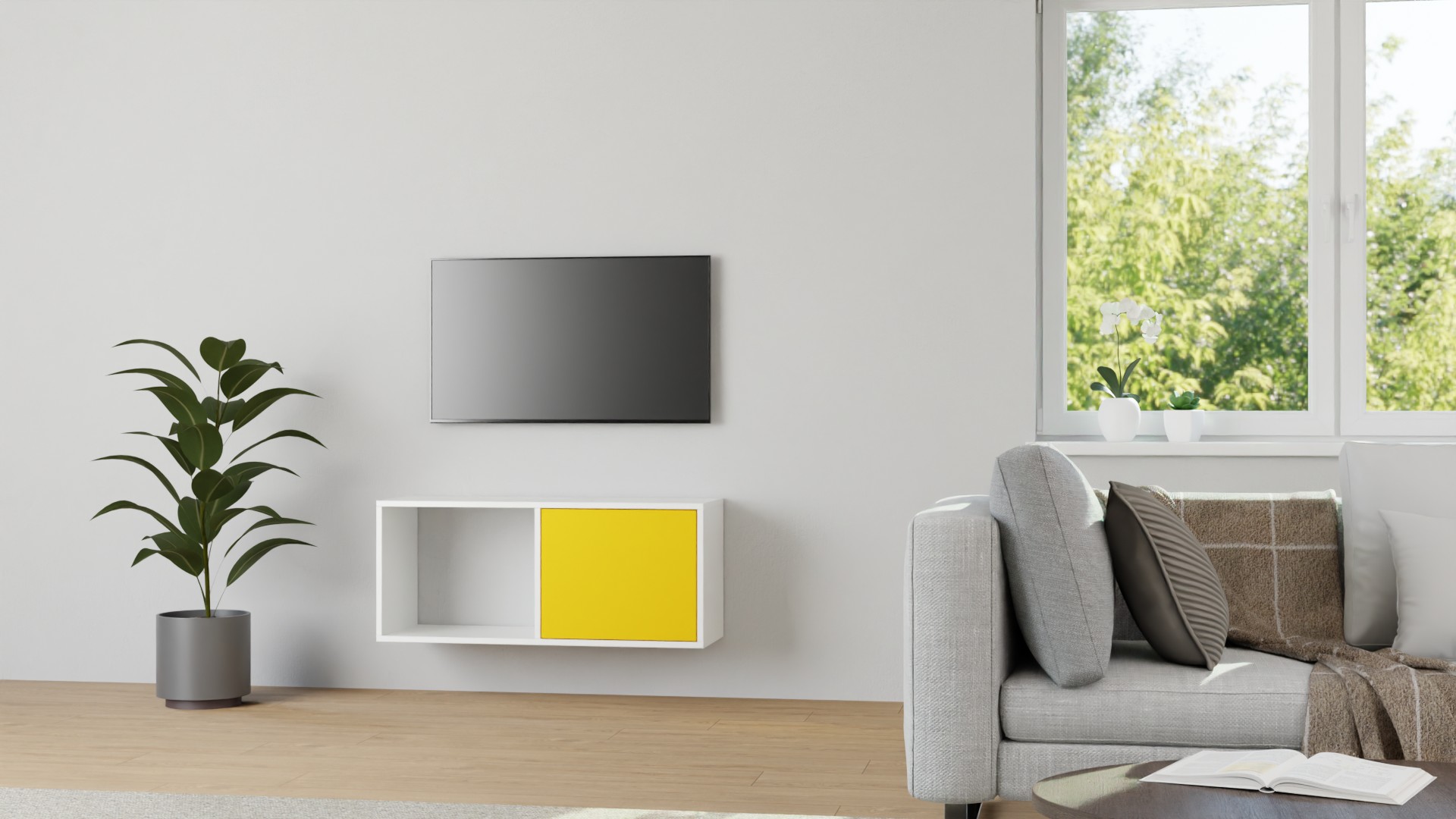 Maßgefertigtes Hängesideboard – gratis Magazin MDF Beschichtet