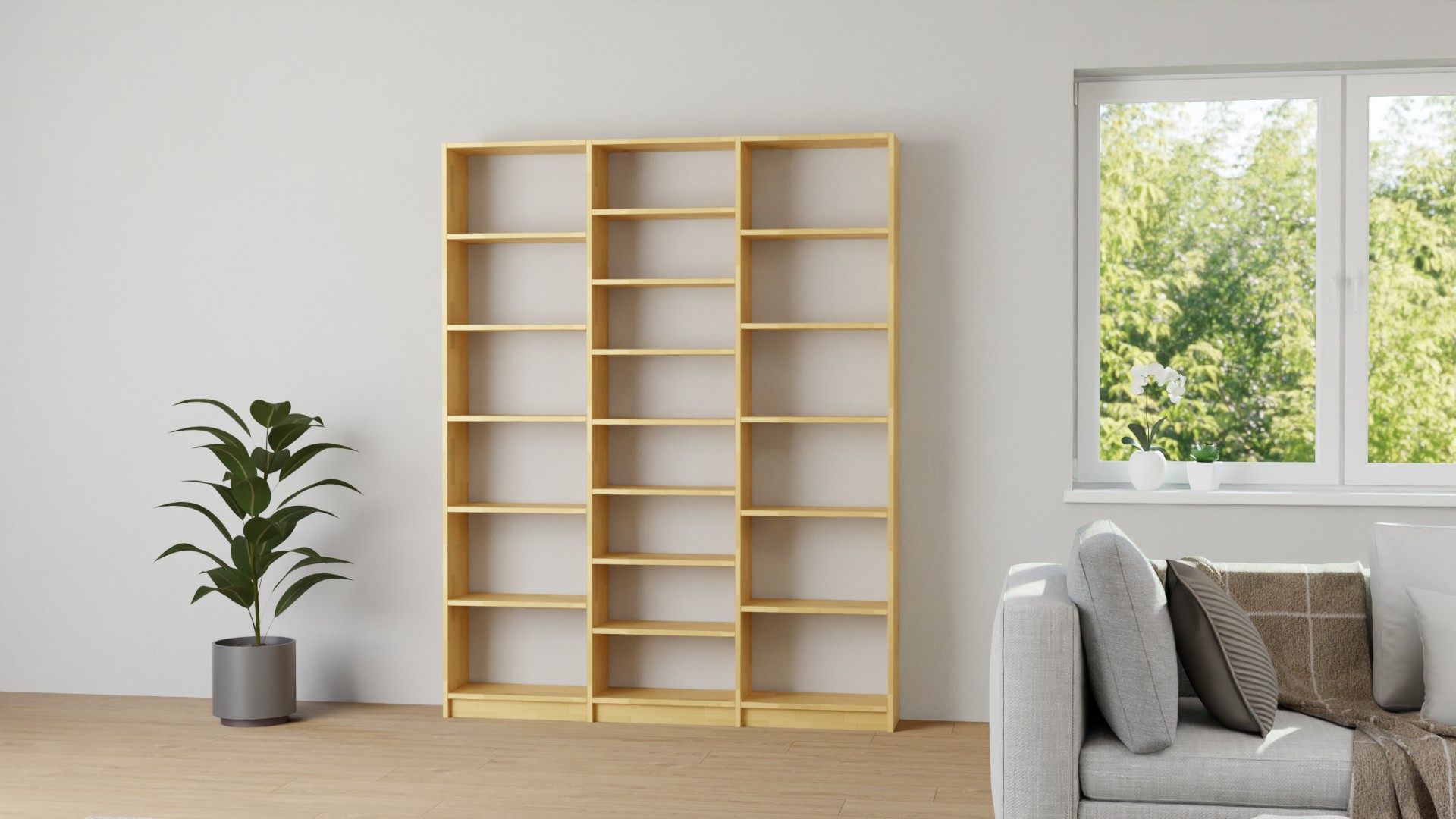 Klassisches Bücherregal nach Maß Buche