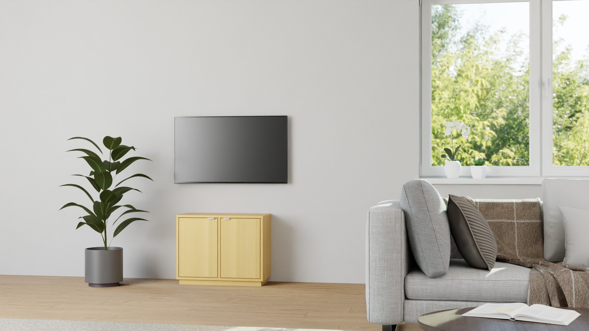 Niedriges Sideboard aus Buche Buche