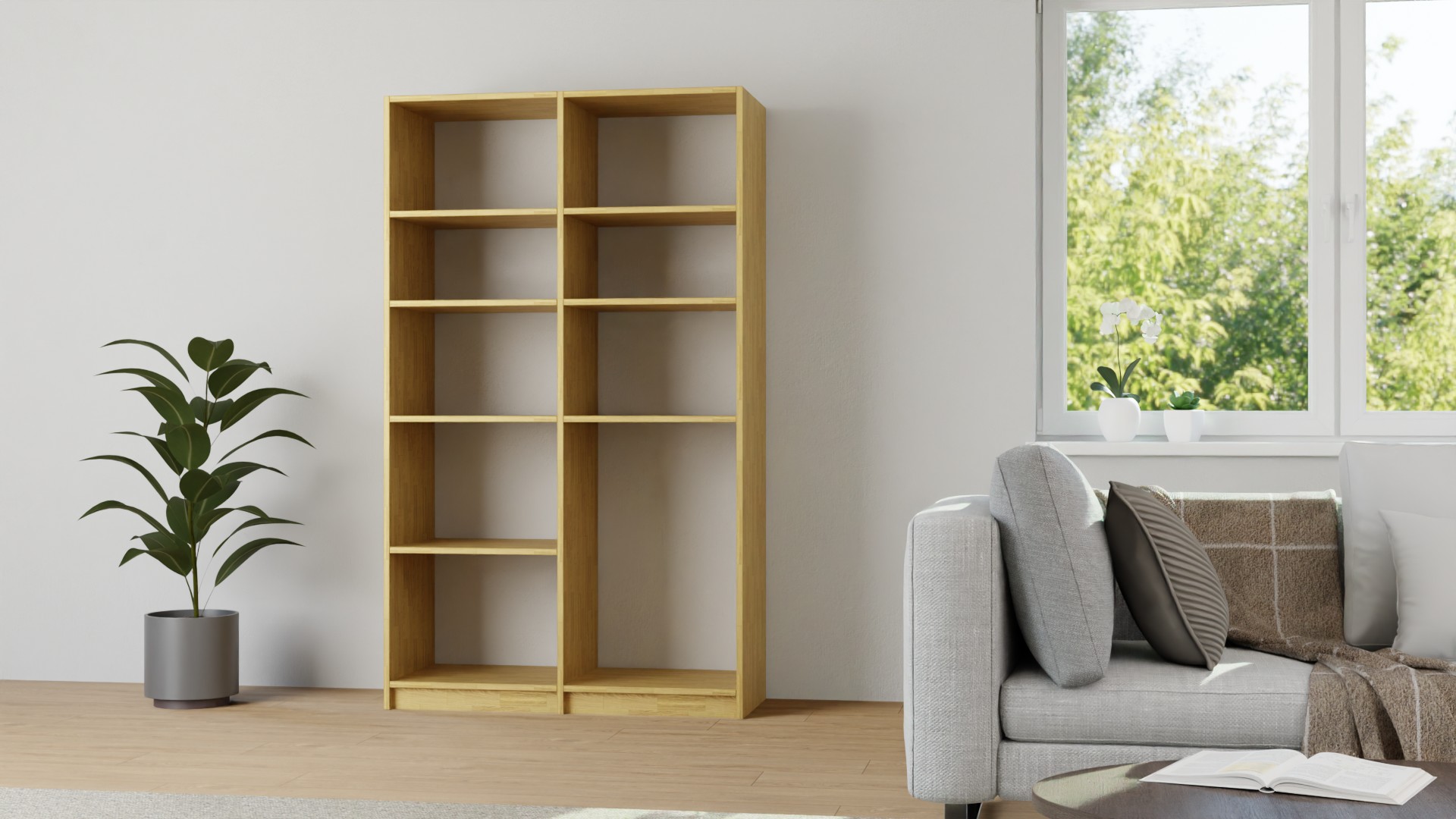 Offenes Haushaltsregal nach Maß Eiche