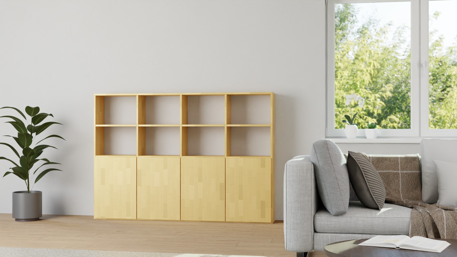 Schlichtes Regal nach Maß Buche