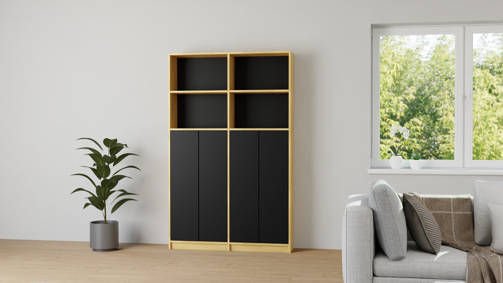 Klassischer Wohnzimmerschrank Buche