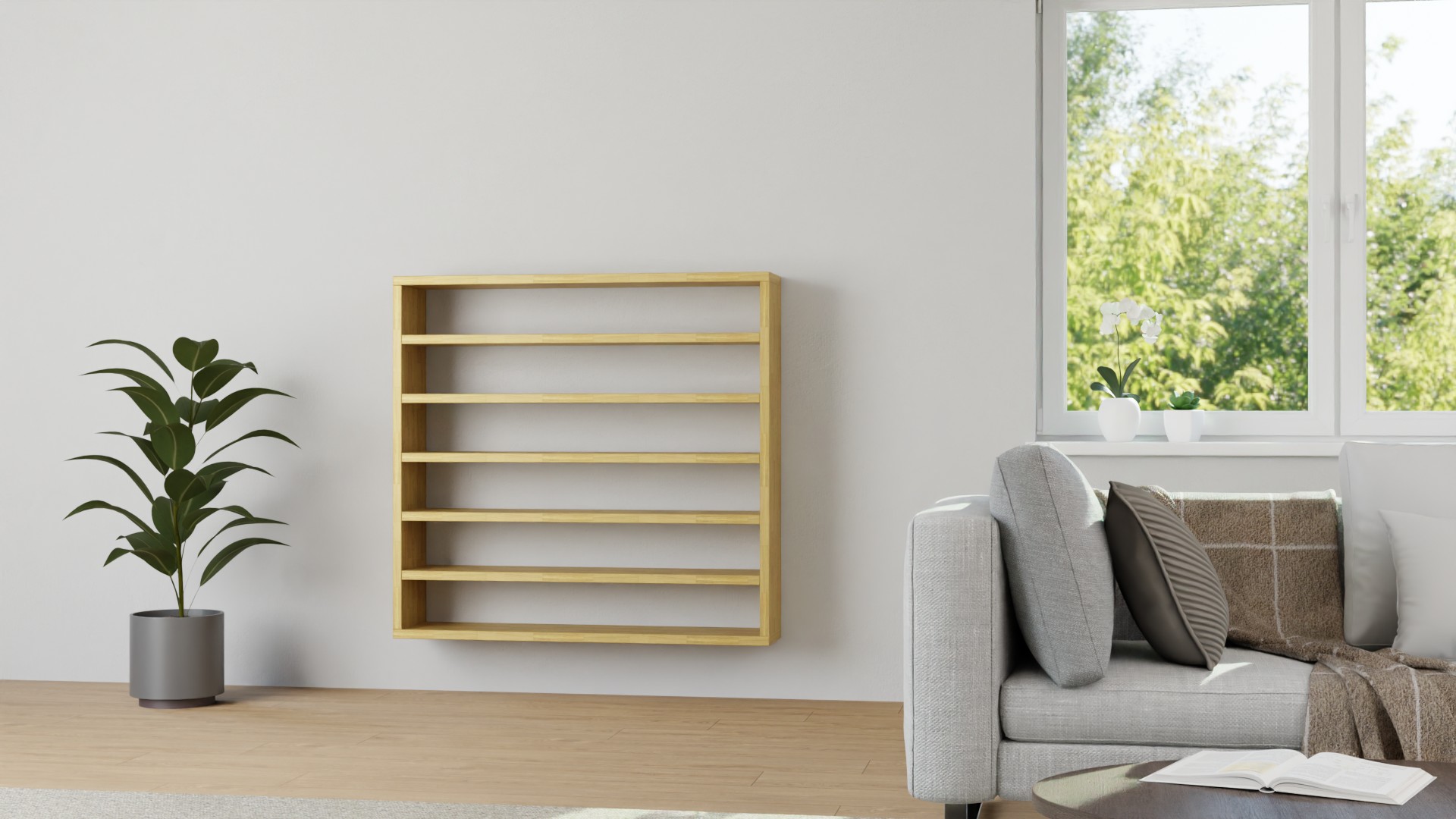 Sammlervitrinen mit Wandhalterung Eiche