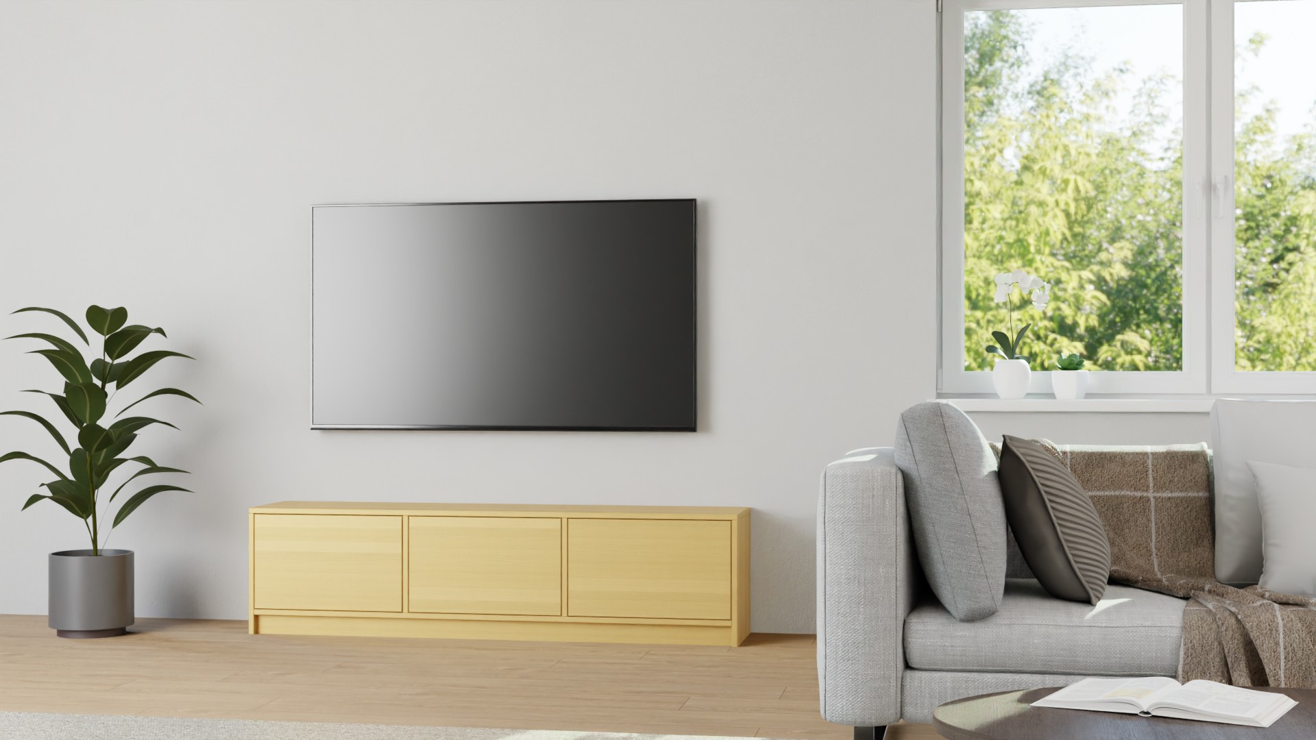 TV Lowboard nach Maß Buche