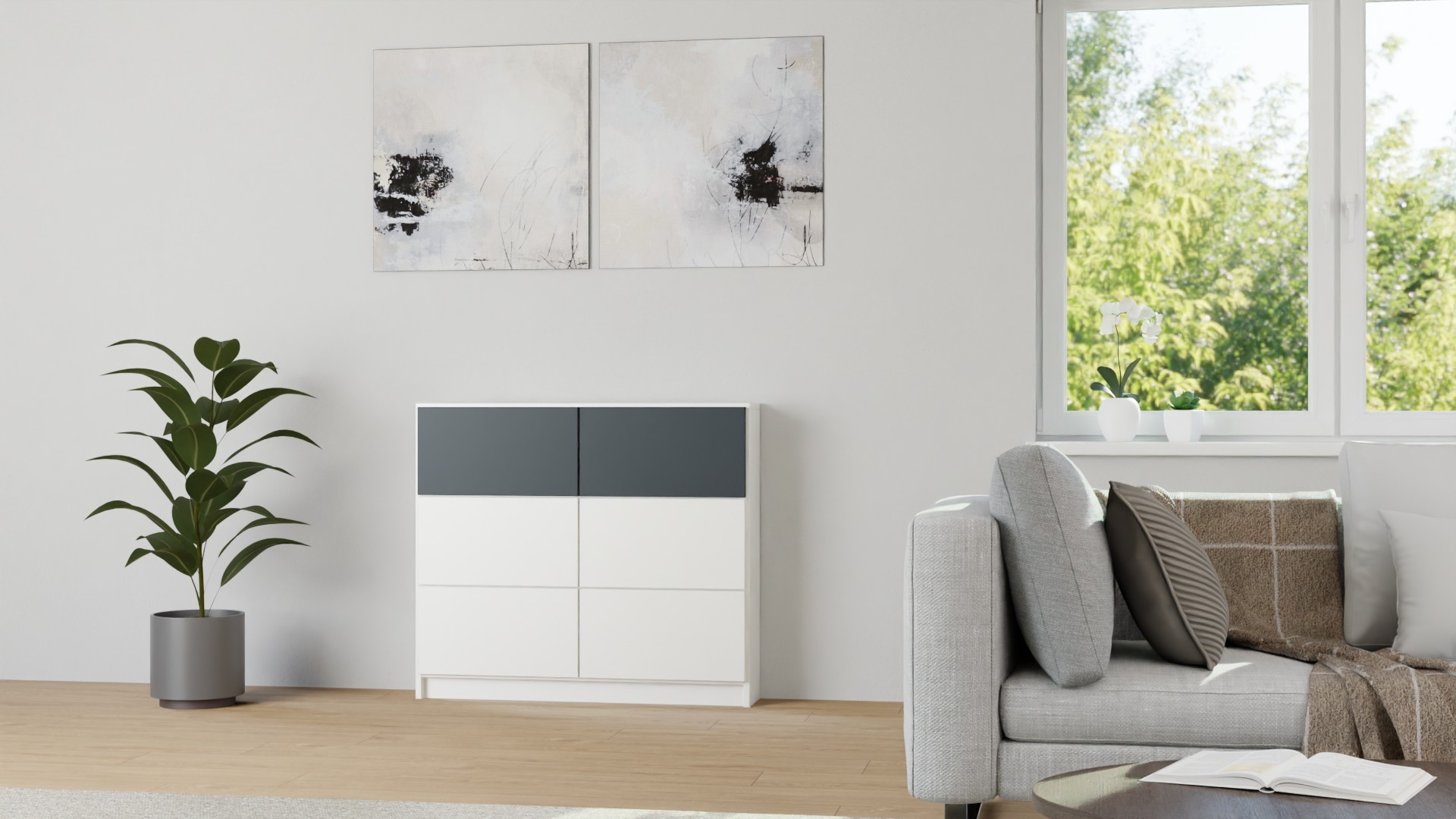 Modernes Regal mit Türen MDF Beschichtet