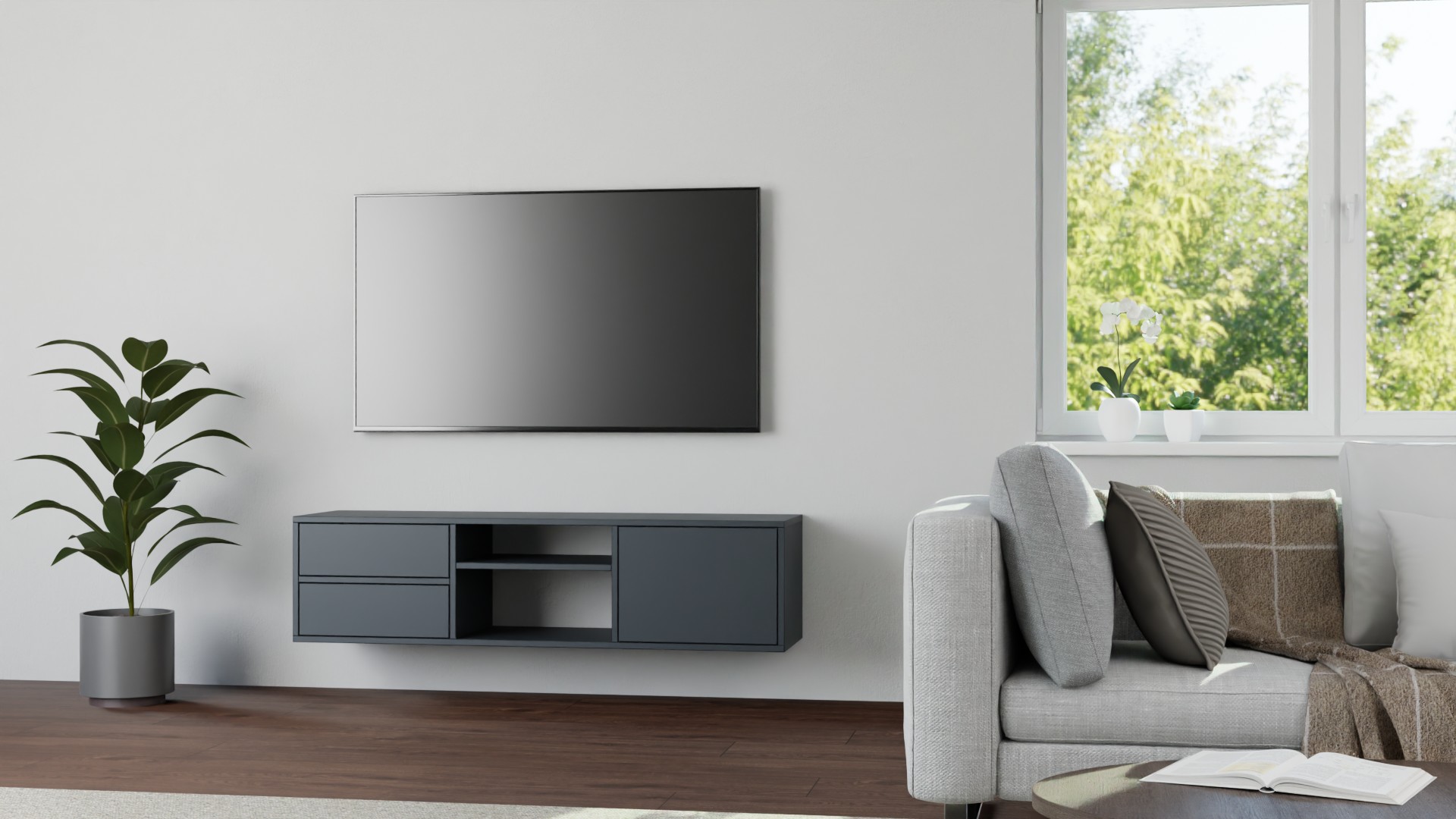 Schlichtes Hängeregal nach Maß Premium Dekore