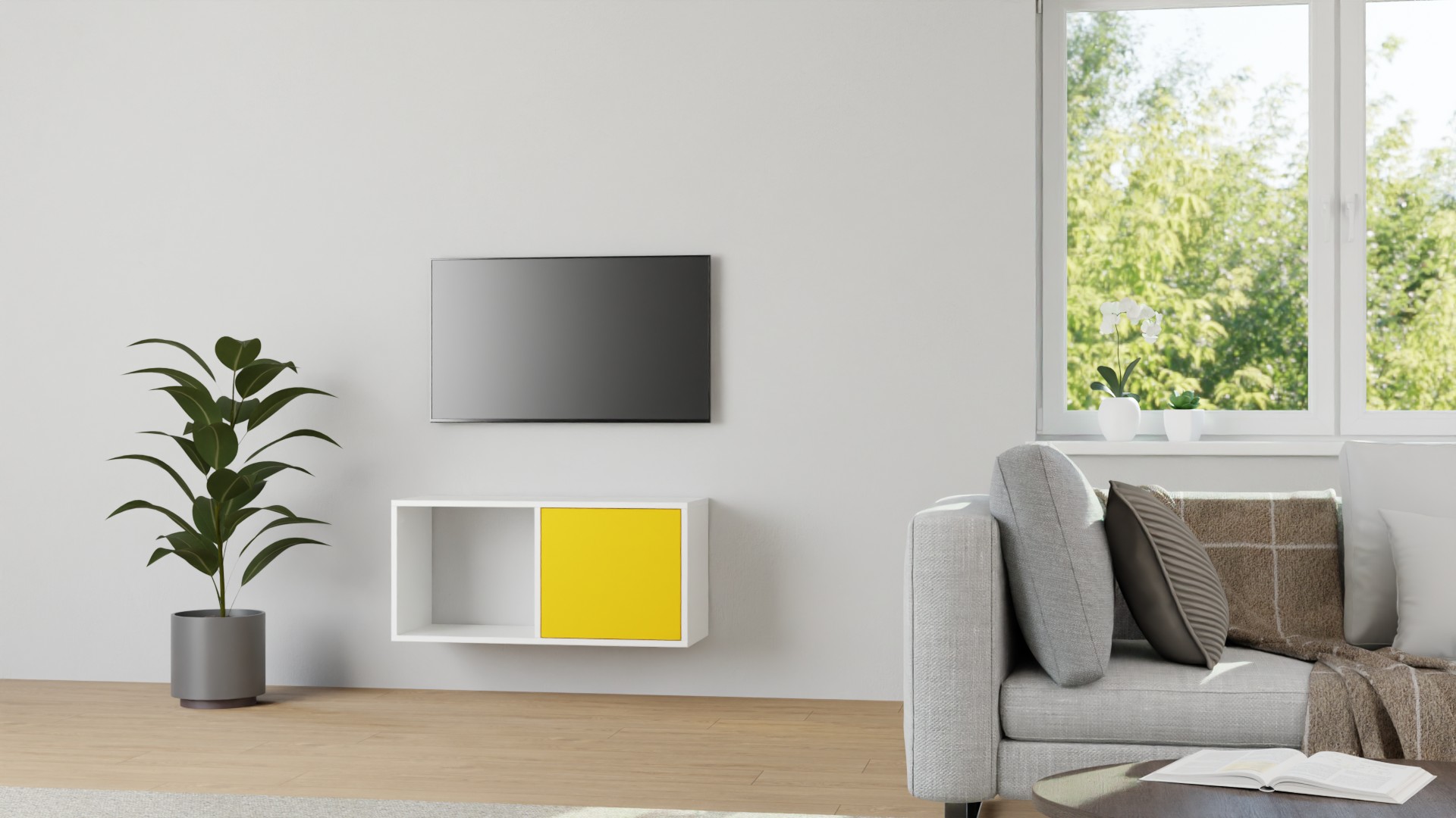 Maßgefertigtes Hängesideboard – gratis Magazin MDF Beschichtet