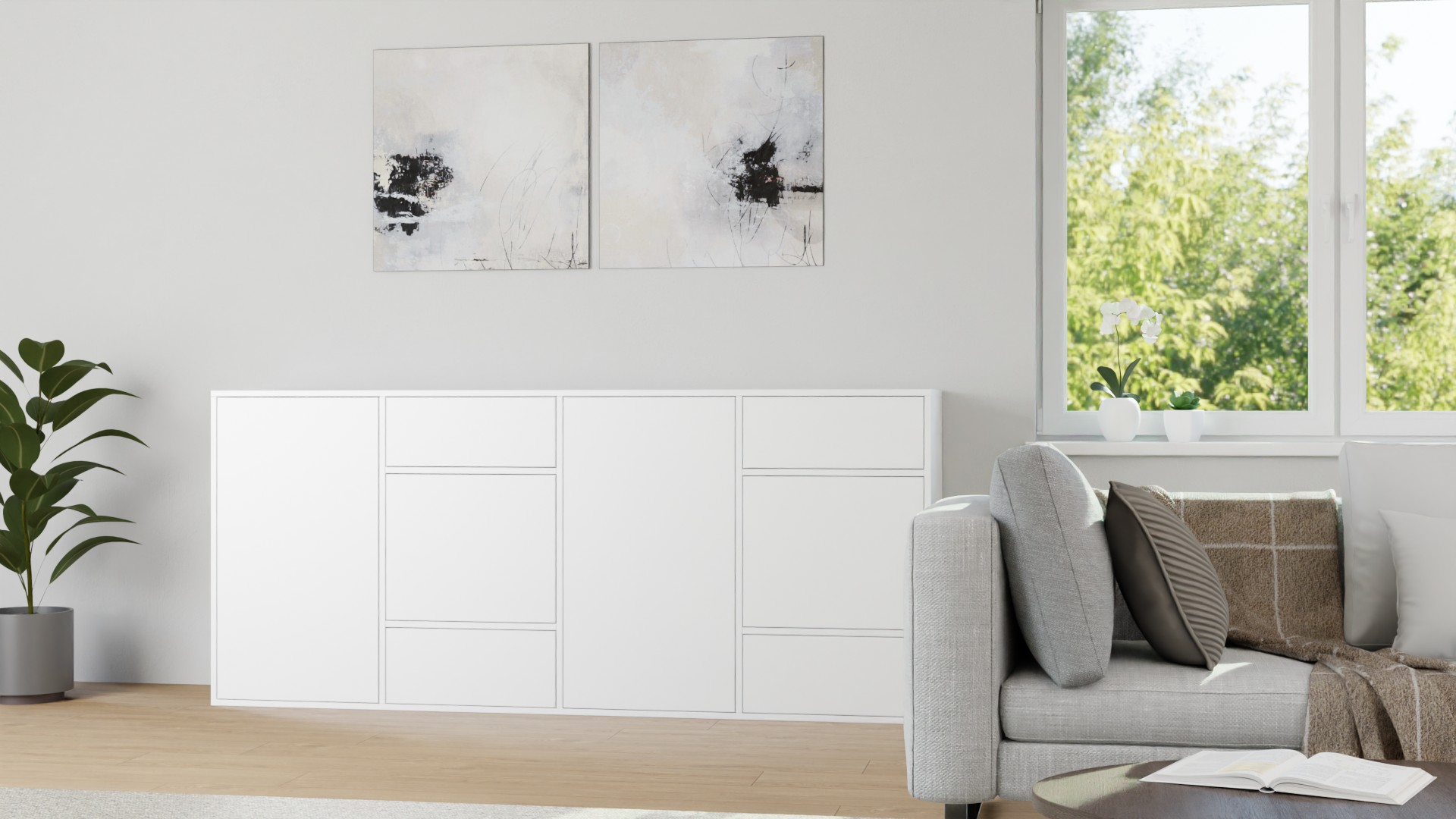 Schlichtes Highboard nach Maß MDF Lackiert