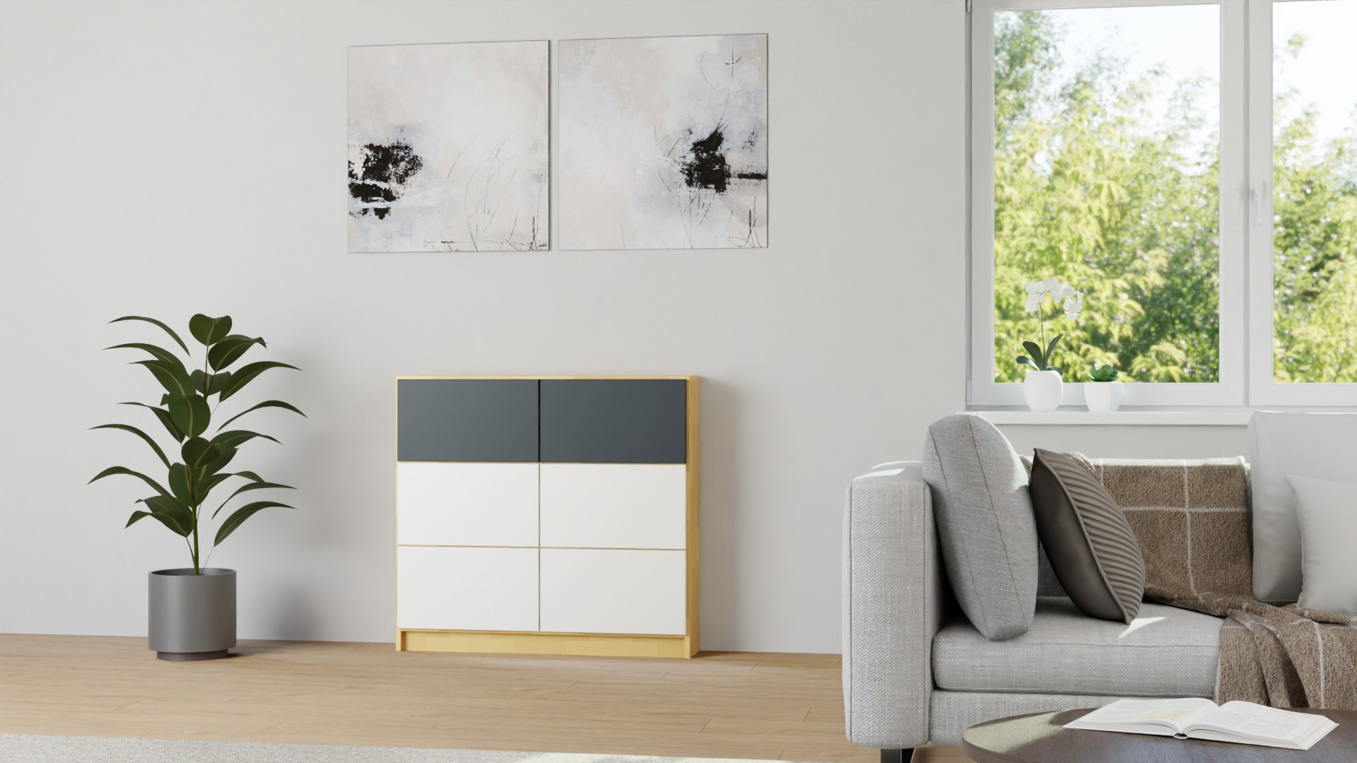 Modernes Regal mit Türen Buche