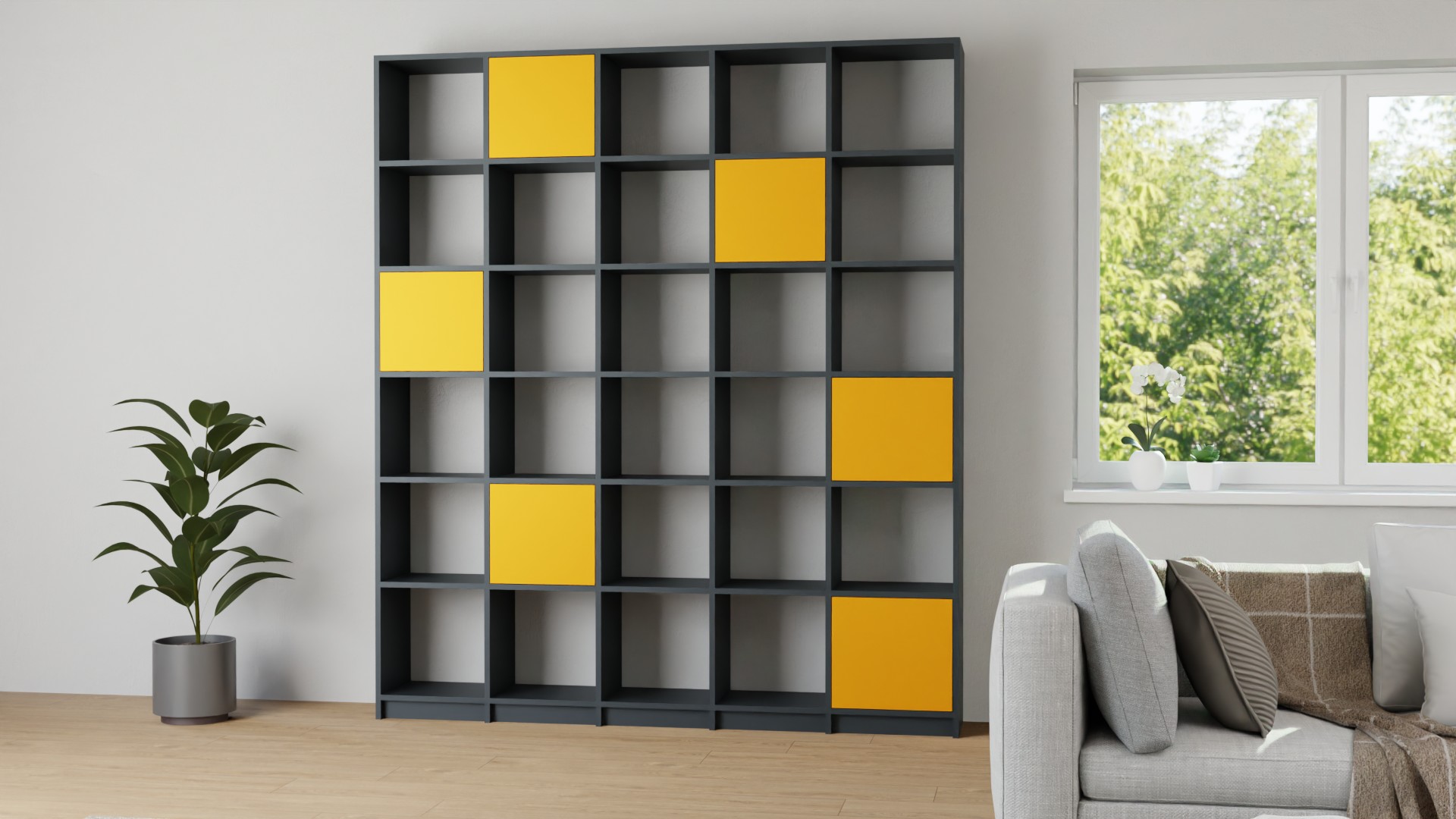 Stylisches Wohnzimmerregal - Regalsystem mit vielen Optionen MDF Lackiert