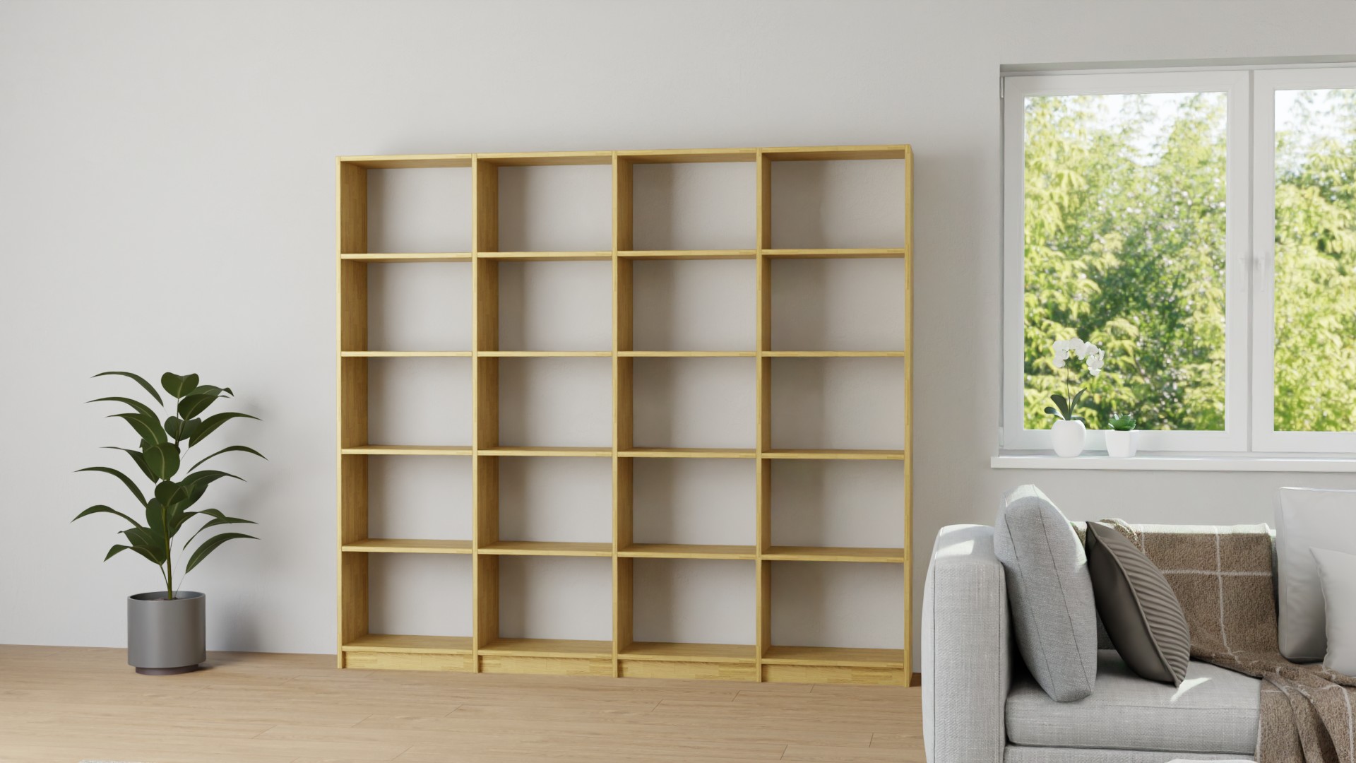 Großes Bücherregal nach Maß Eiche