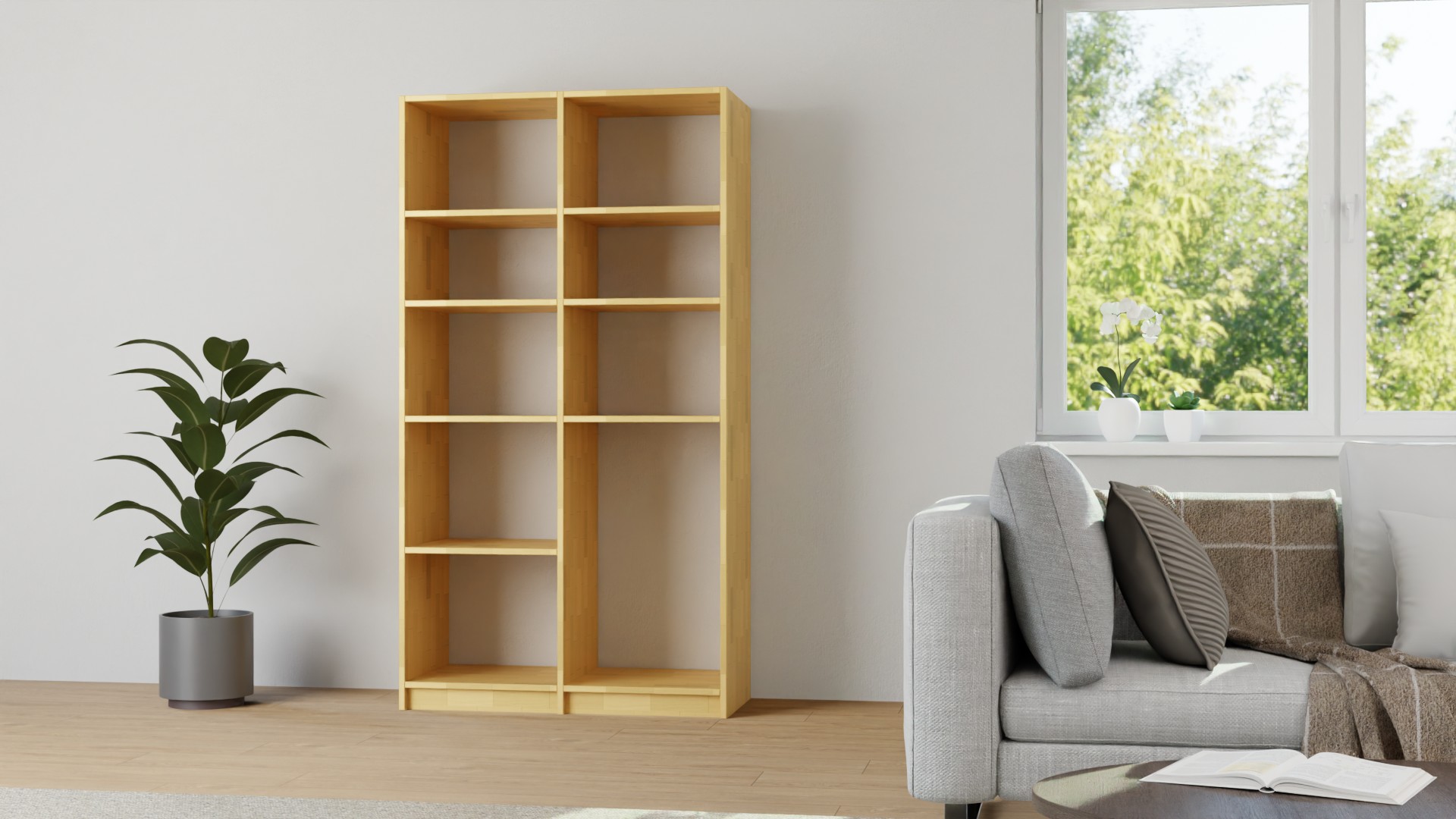 Offenes Haushaltsregal nach Maß Buche